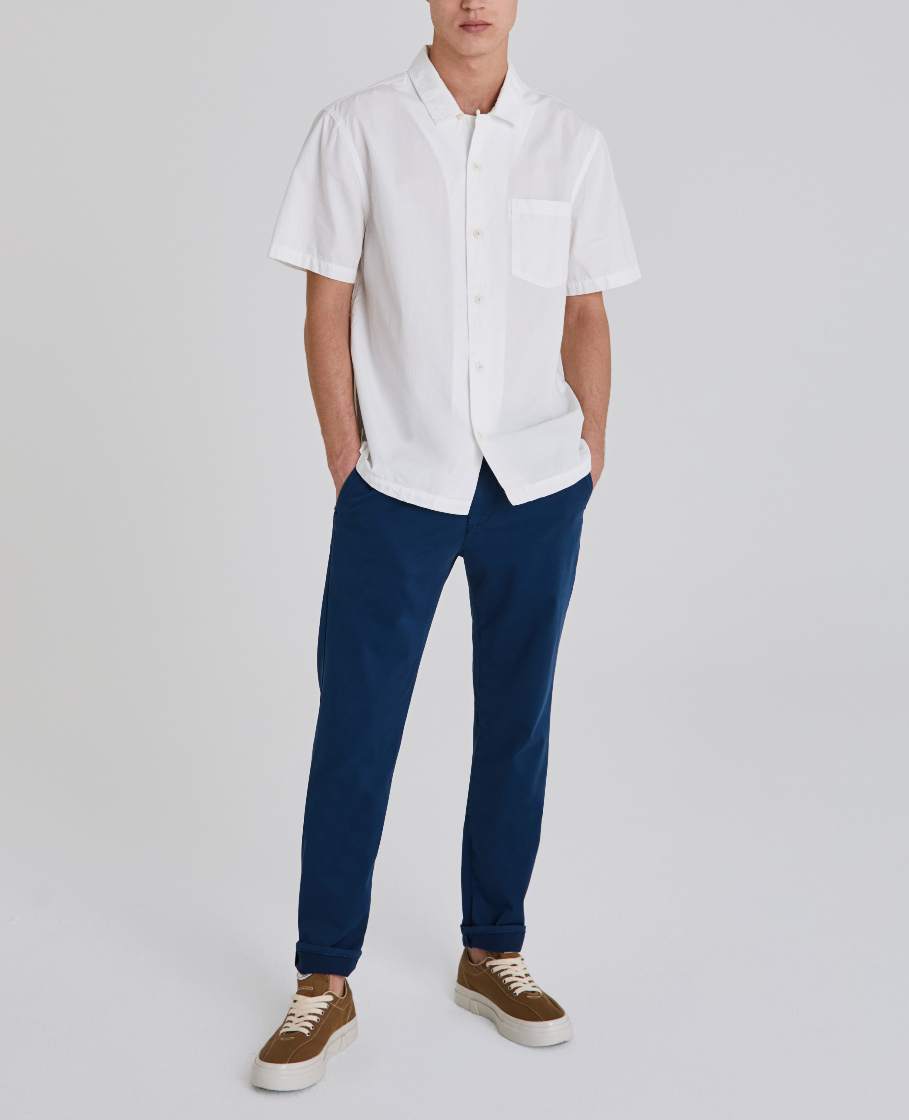 Mens Foster Short Sleeve Shirt Ivory Dust