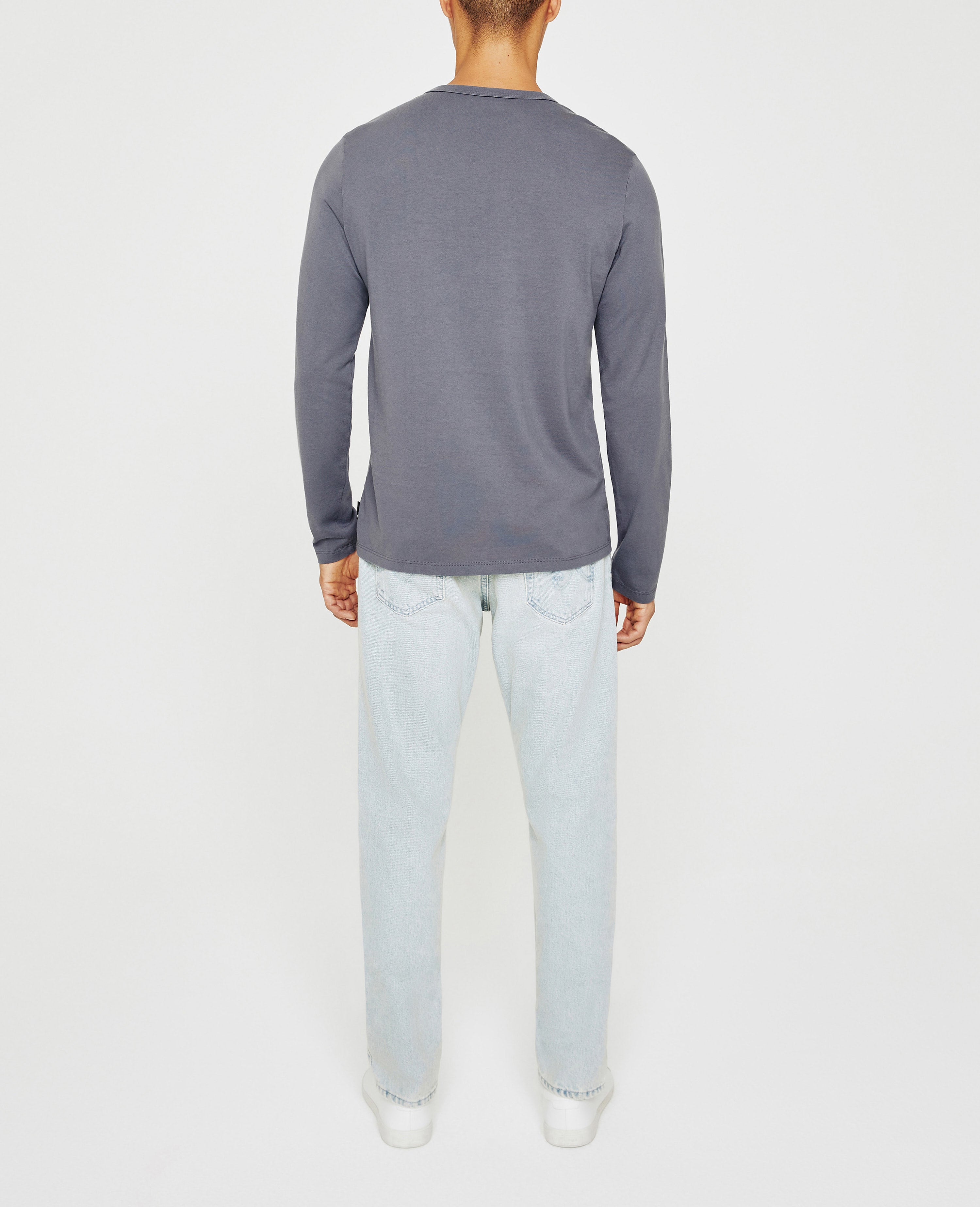 ANCELLM HENLEY RIB LS T-SHIRT （GRAY） ANCELLM/HENLEY RIB LS T-SHIRT gray 2 is available for purchase on