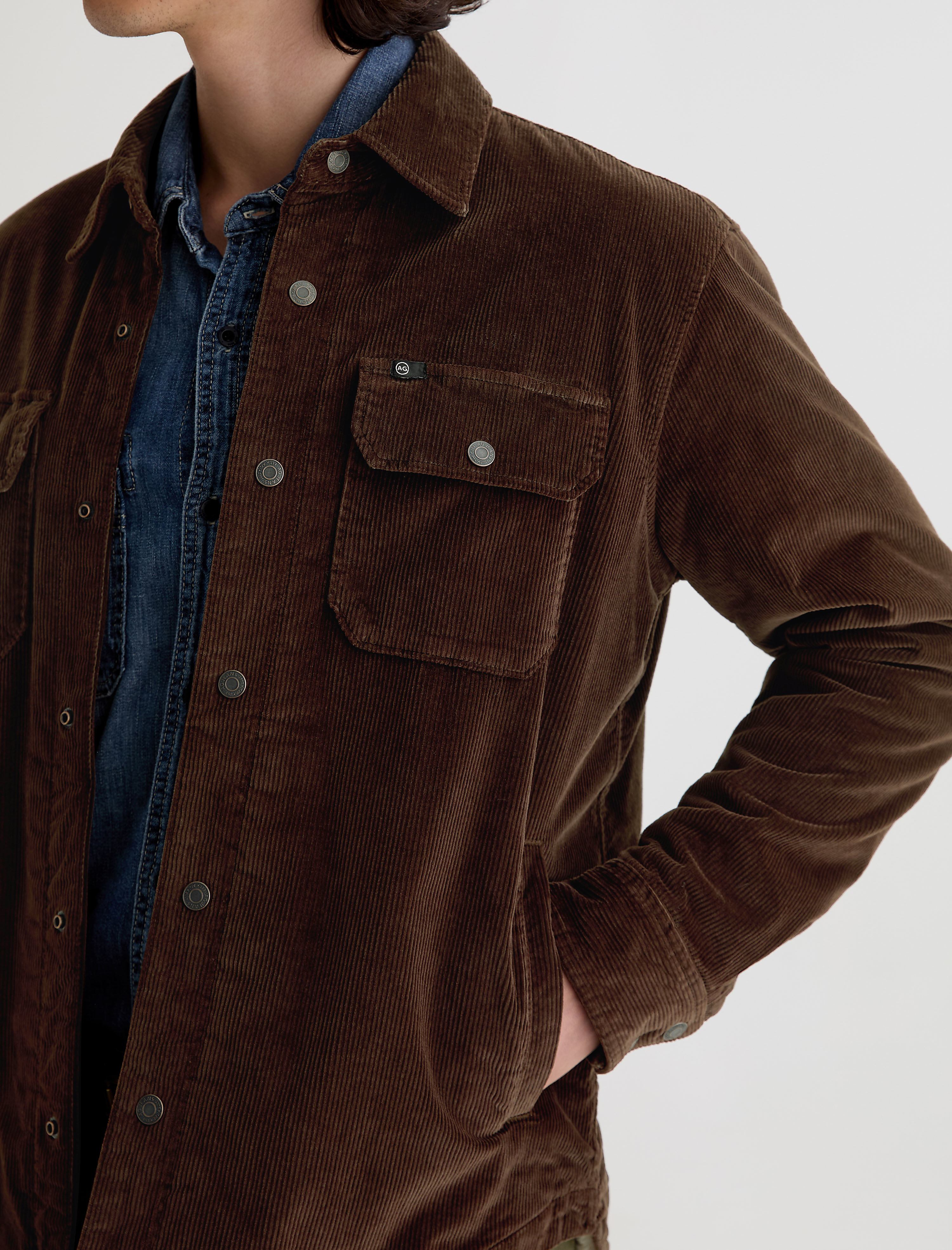 Men Elias Corduroy Shirt Jacket Raw Umber