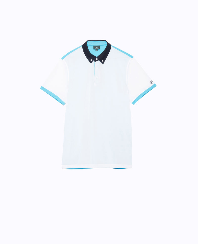 Deuce Contrast Polo Top in Black
