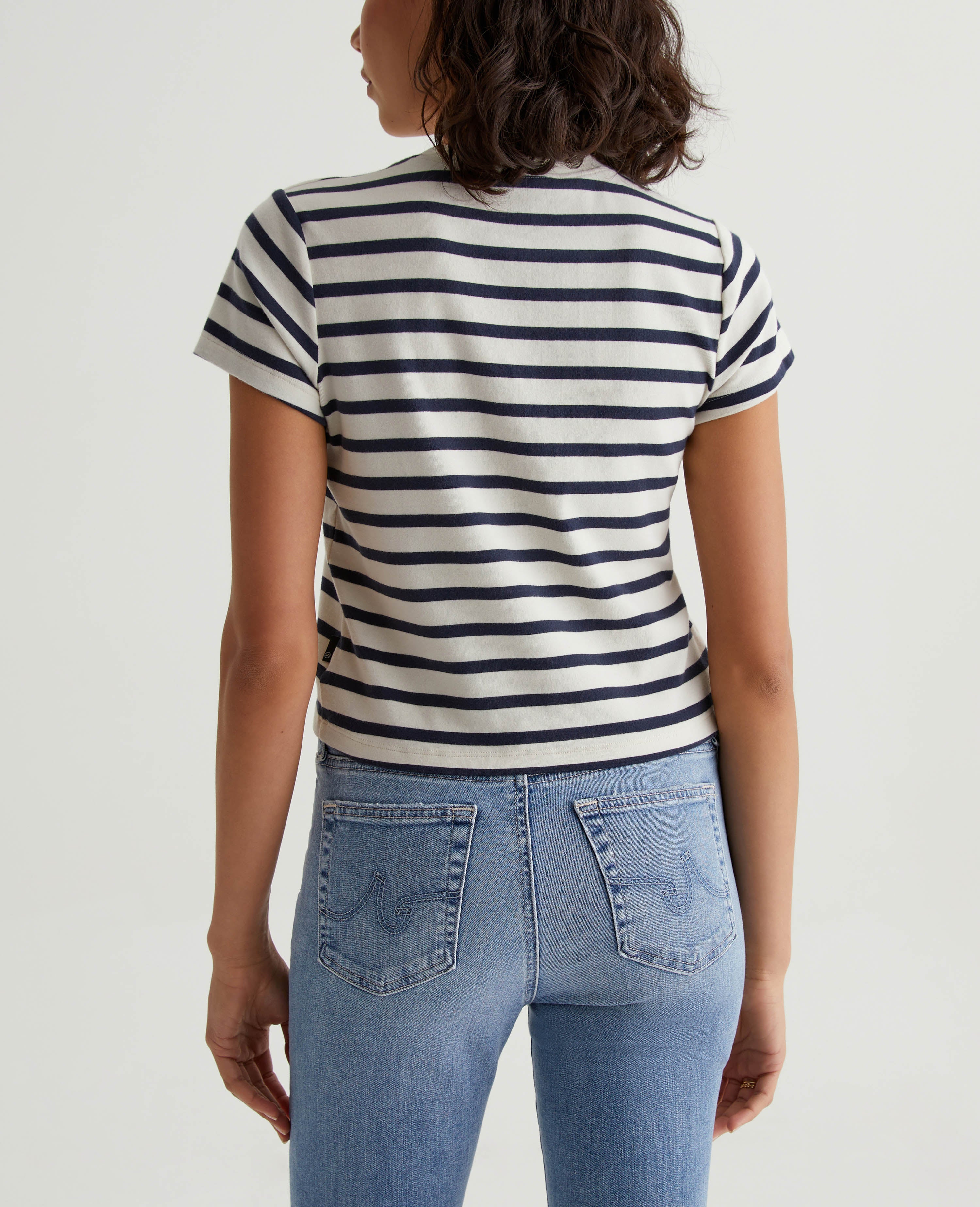 Womens Sadie Crew Ivory Dust/Deep Navy