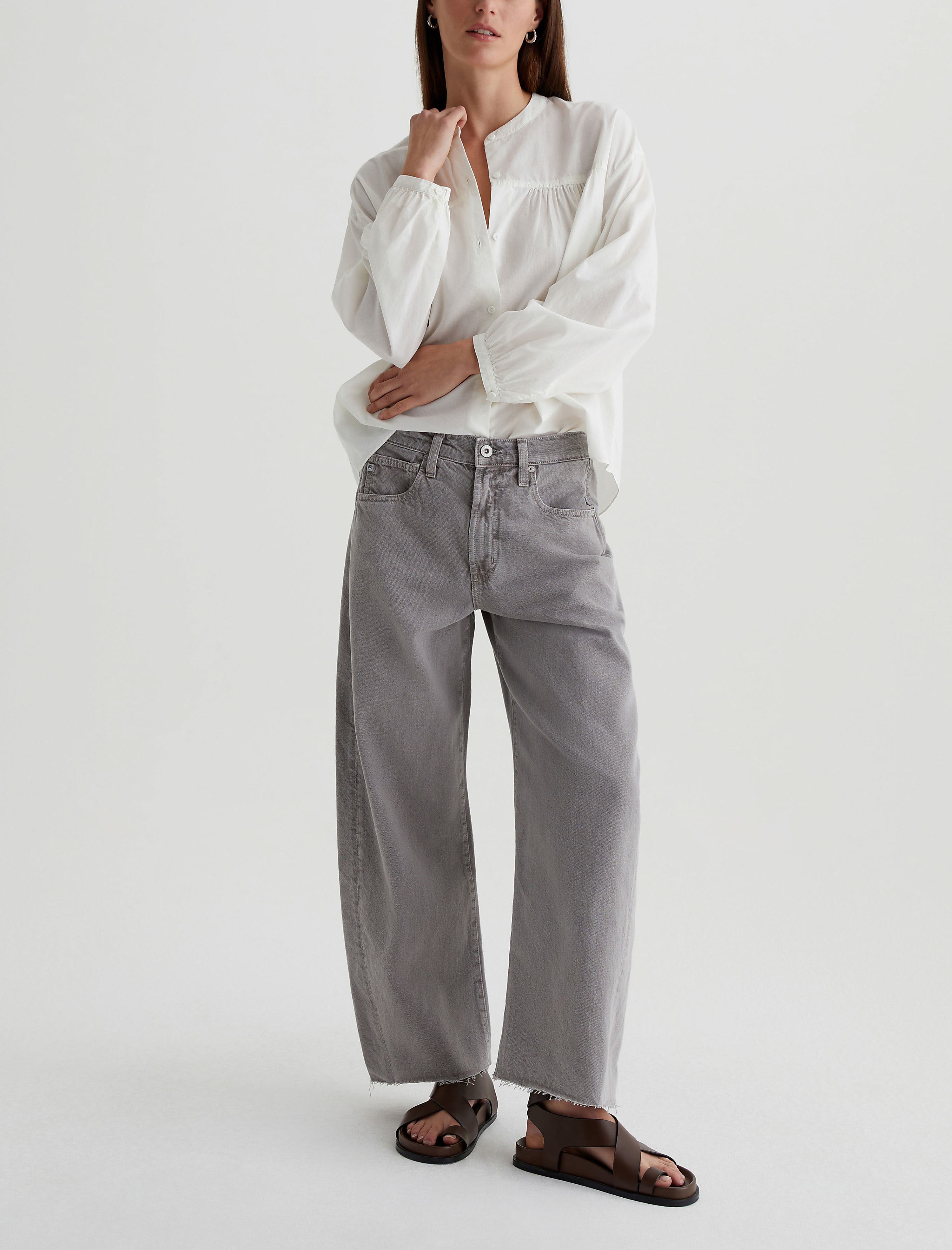 Women Hattie Crop Sulfur Pebble Grey