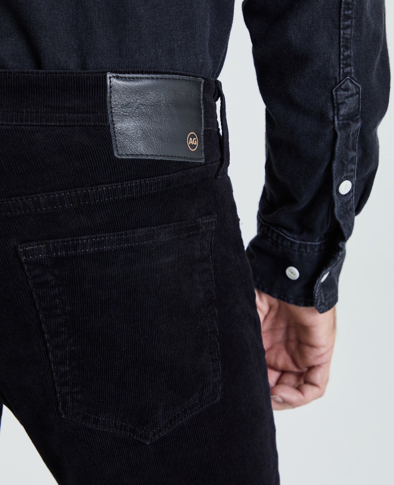 Tellis Super Black Corduroy Modern Slim Men Bottoms Photo 4