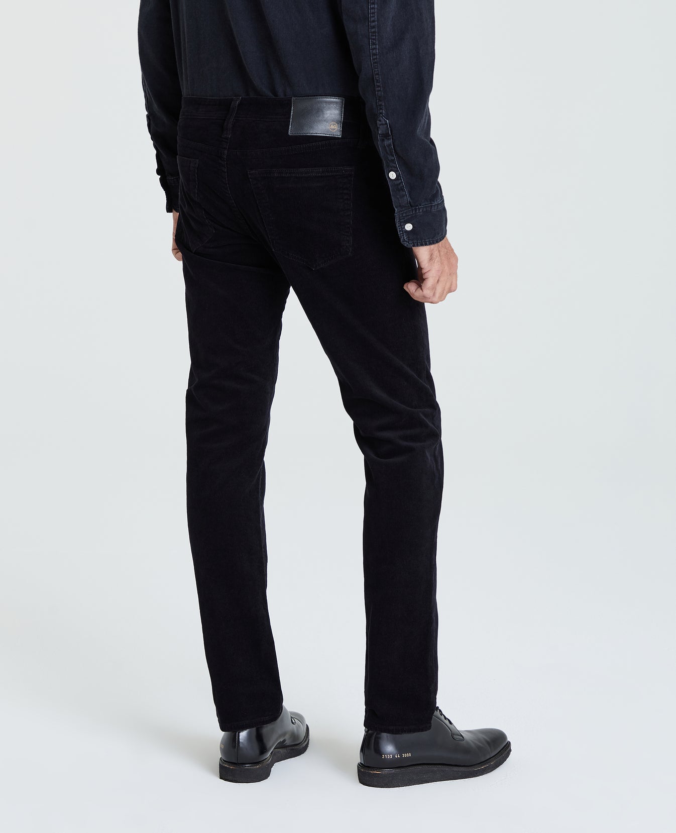 Tellis Super Black Corduroy Modern Slim Men Bottoms Photo 6