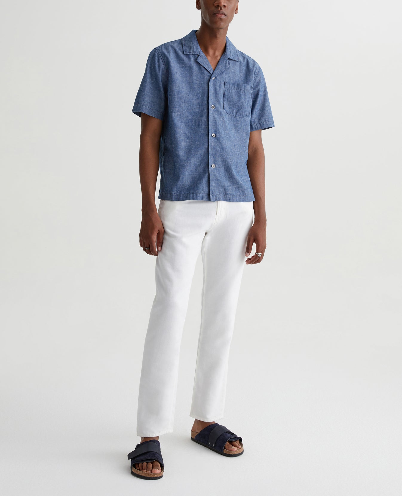 Everett Linen White Mens Bottom Photo 1