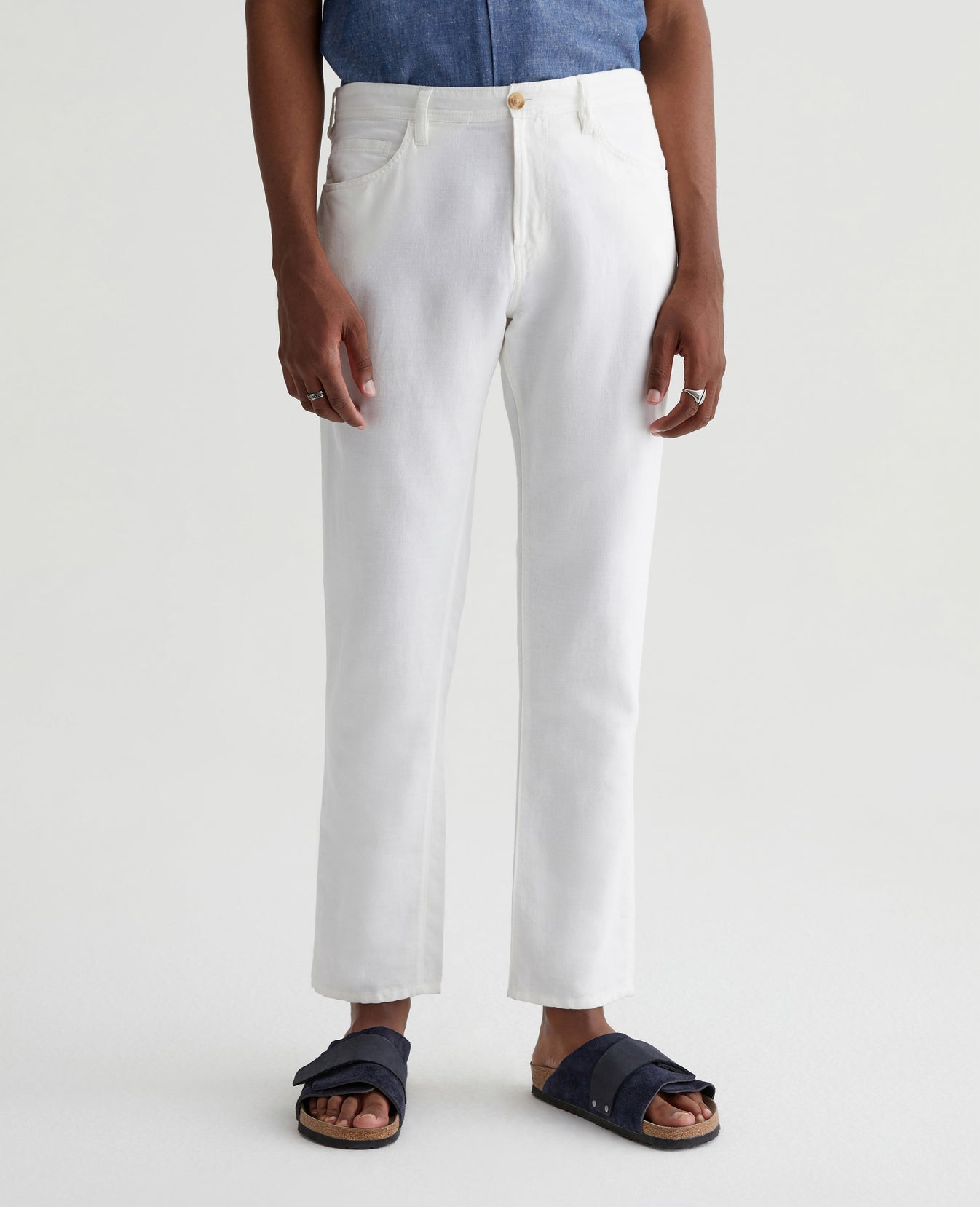 Everett Linen White Mens Bottom Photo 2