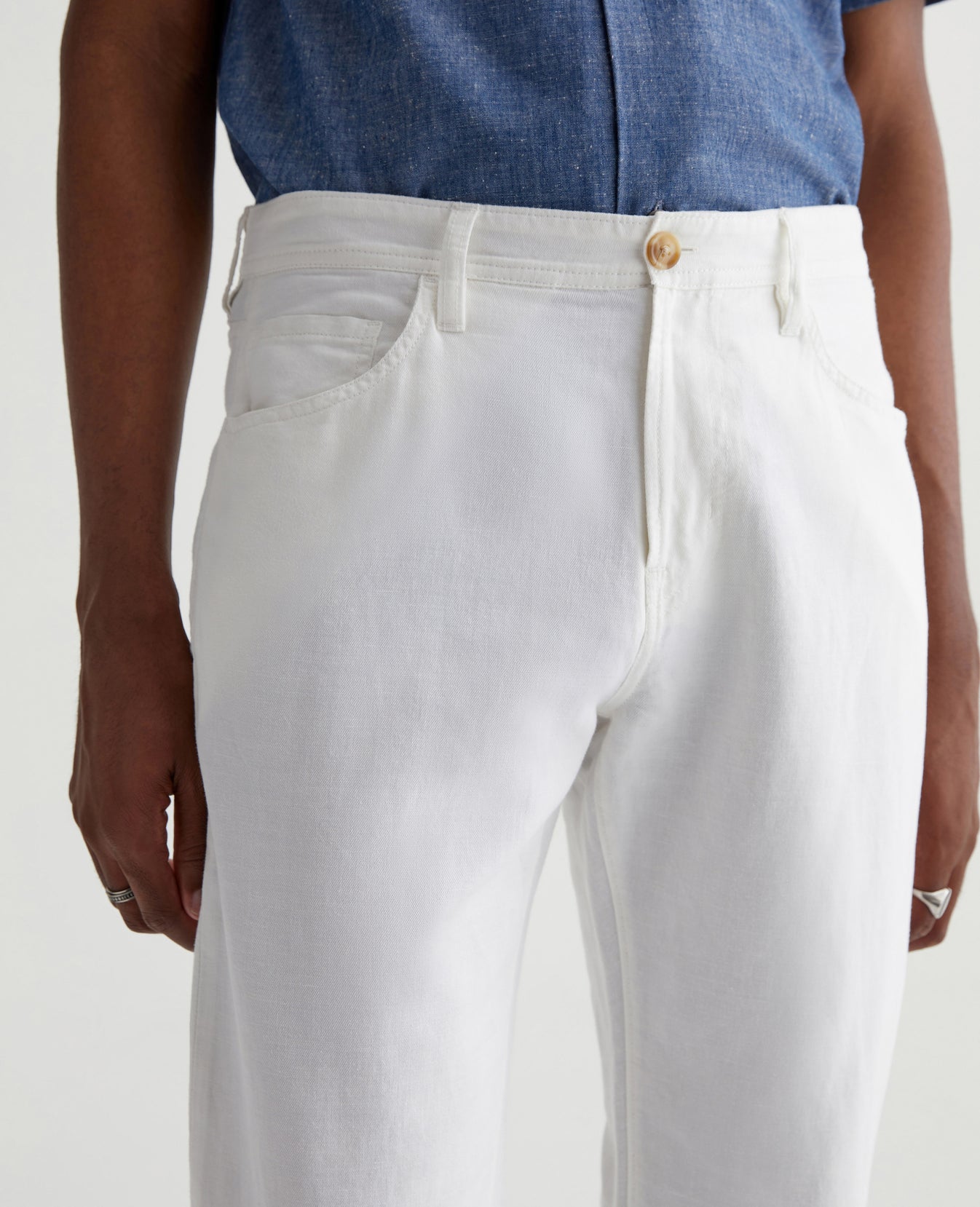 Everett Linen White Mens Bottom Photo 3