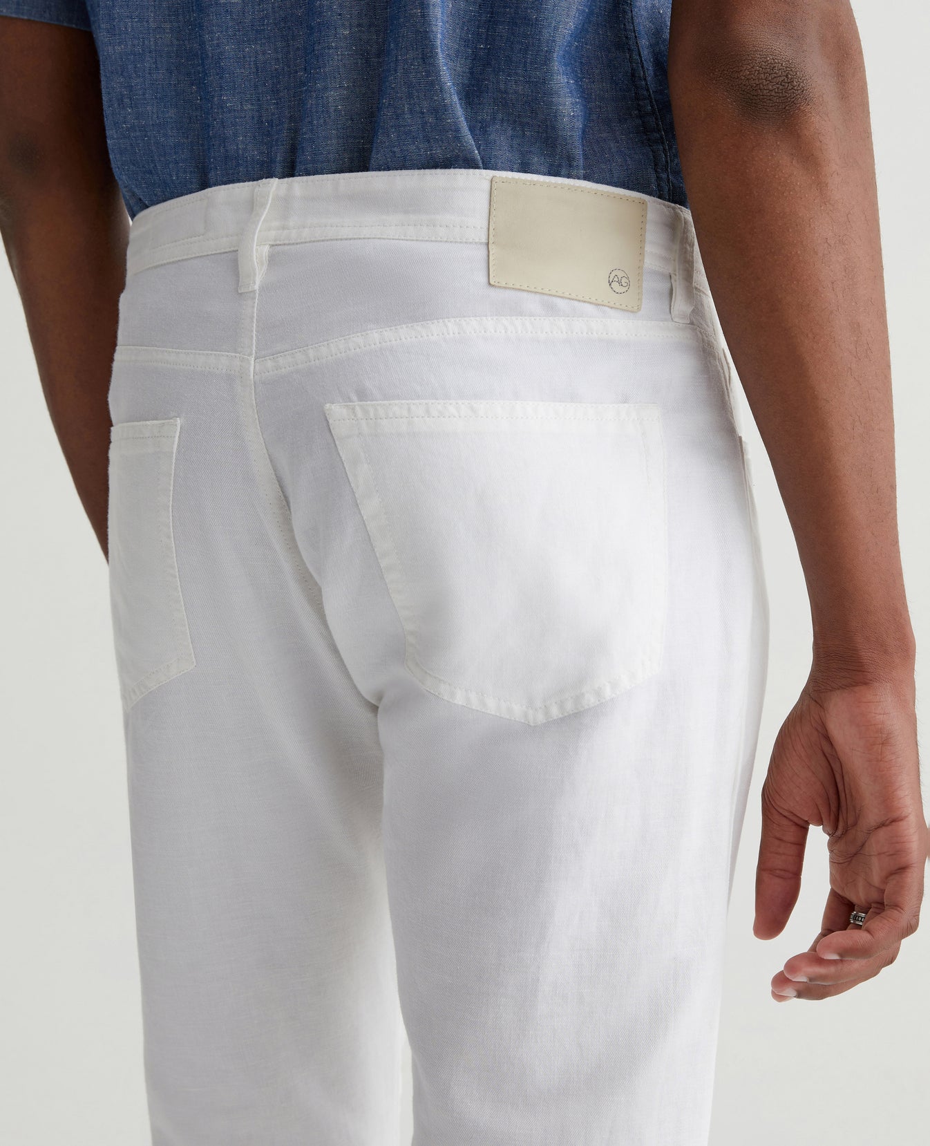 Everett Linen White Mens Bottom Photo 5