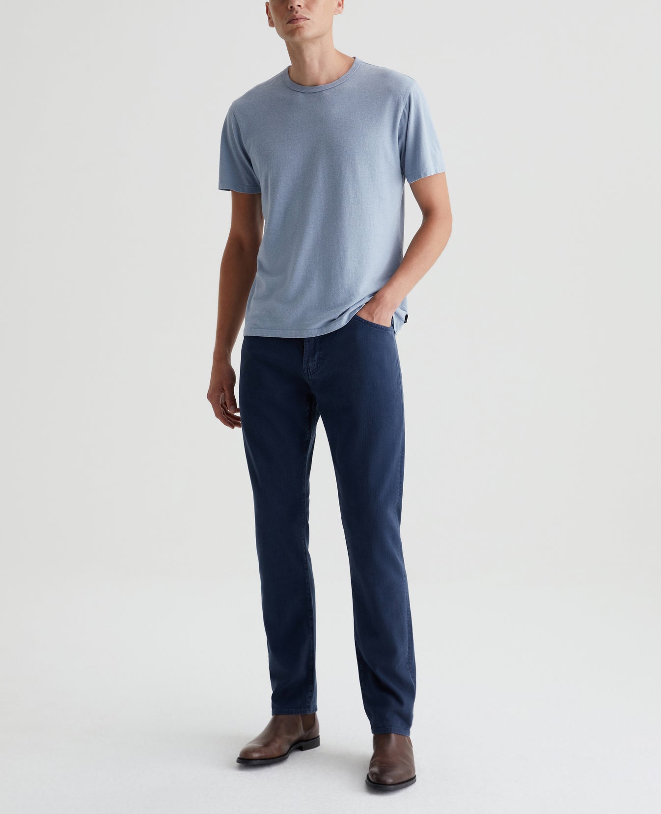 Everett Sulfur Deep Navy Mens Bottom Photo 1