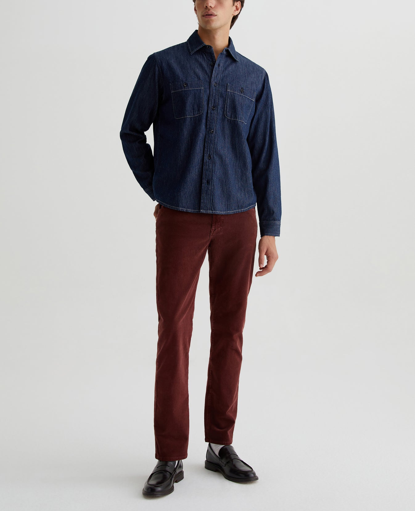 Everett Cord Sulfur Dark Plum Mens Bottom Photo 1