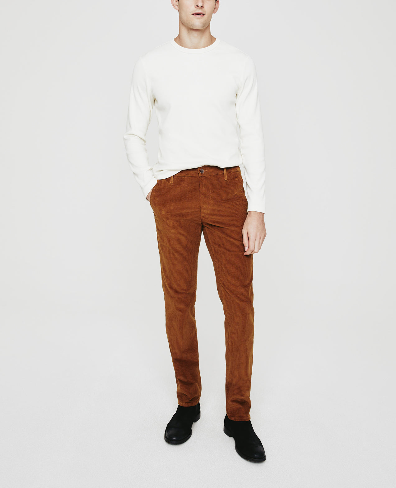 Marshall Sylvan Roasted Seed Corduroy Modern Slim Trouser Men Bottoms Photo 1