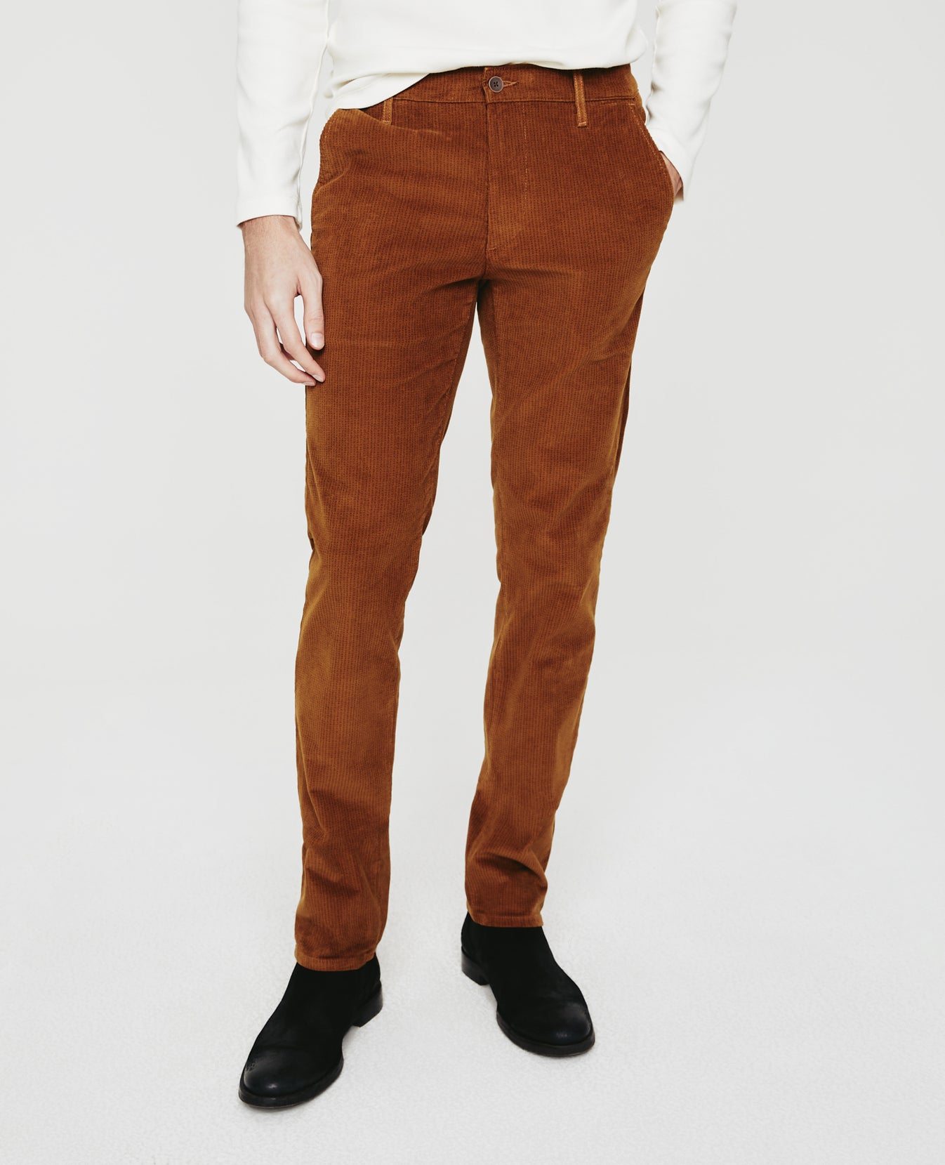 Marshall Sylvan Roasted Seed Corduroy Modern Slim Trouser Men Bottoms Photo 3