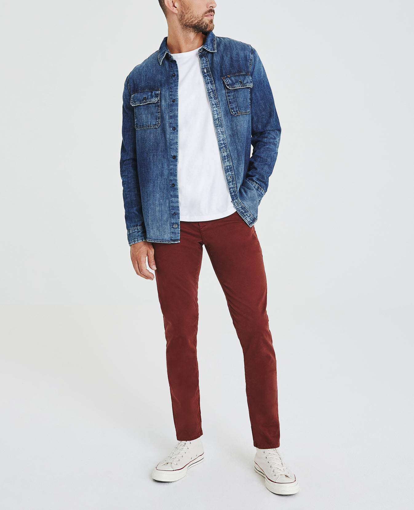 Jamison Rich Crimson Skinny Trouser Men Bottoms Photo 1