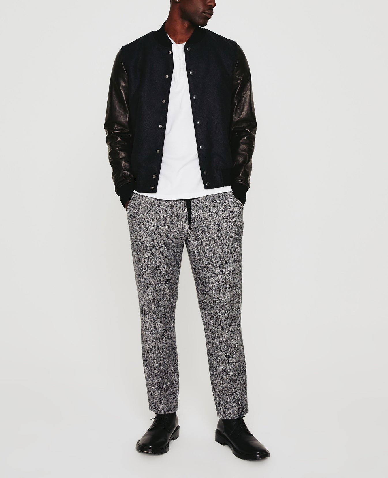 Wyatt Sweatpant Ikat Wool Heather Grey Multi Mens Bottom Photo 1