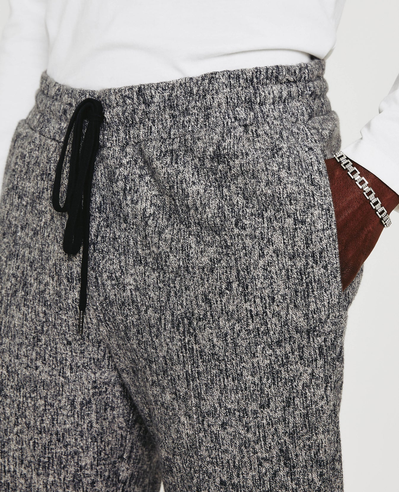 Wyatt Sweatpant Ikat Wool Heather Grey Multi Mens Bottom Photo 3