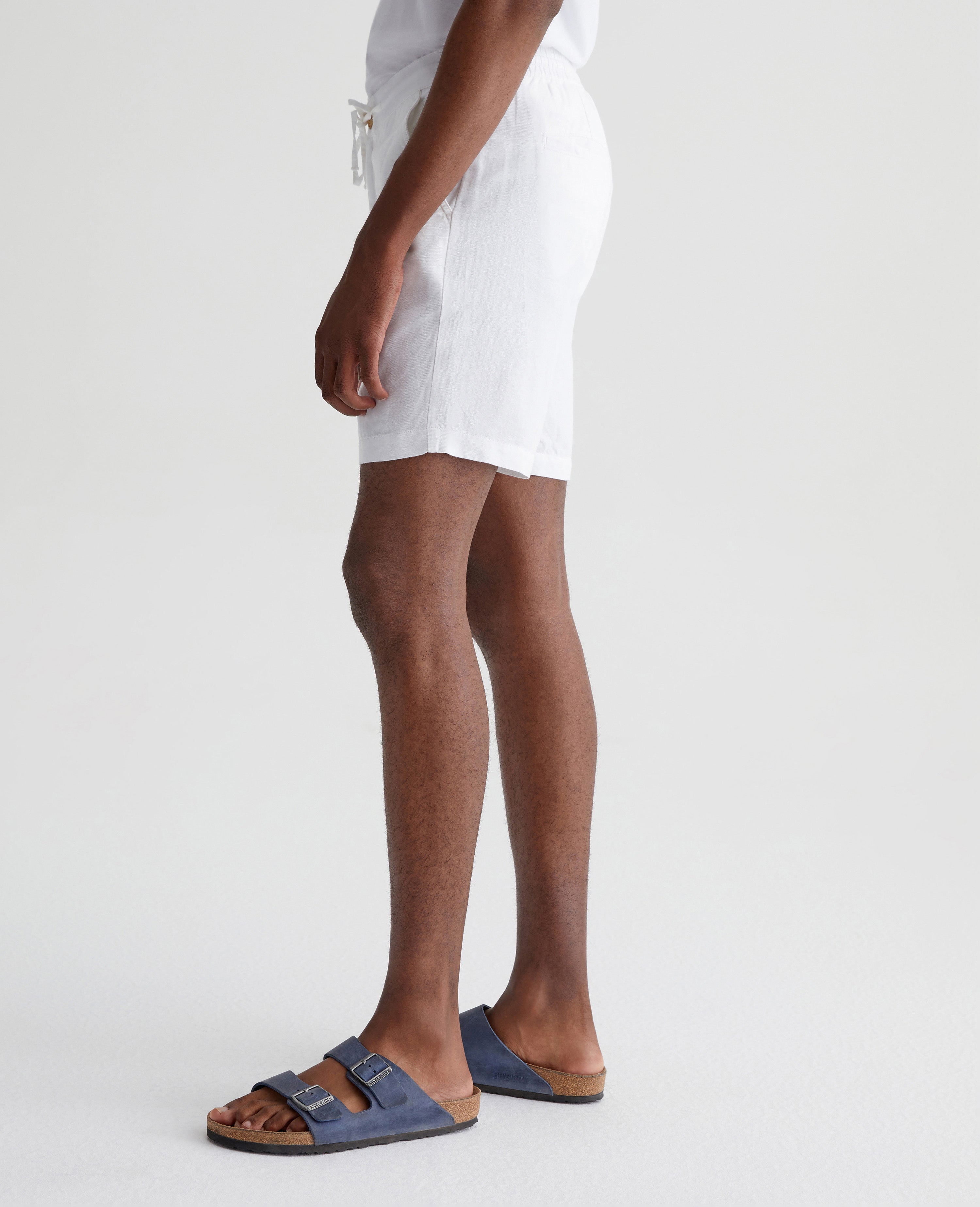 Mens Paxton Linen Draw-Cord Short White