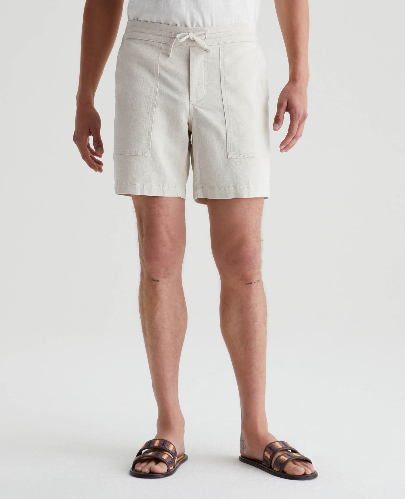 Wells Drawstring Short Natural Mens Bottom Photo 2
