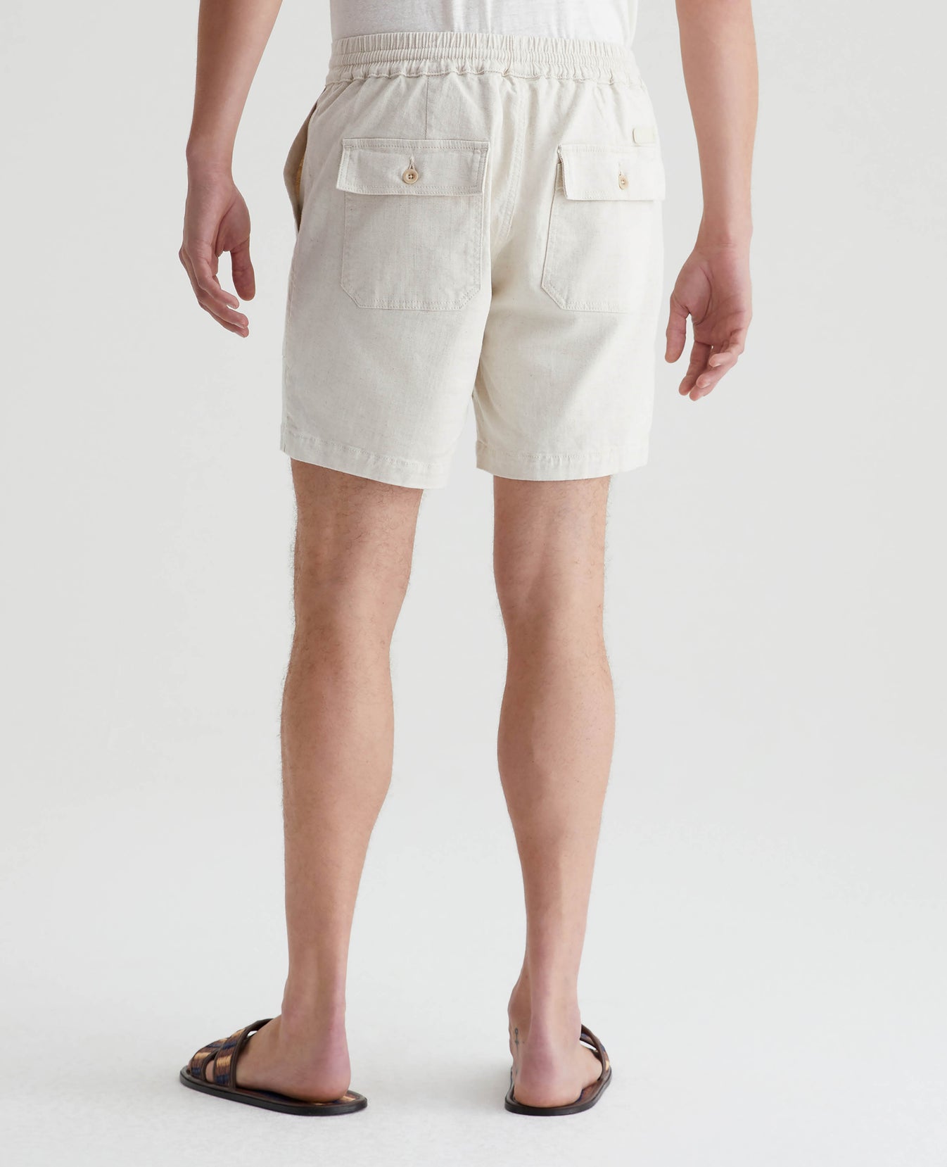 Wells Drawstring Short Natural Mens Bottom Photo 6