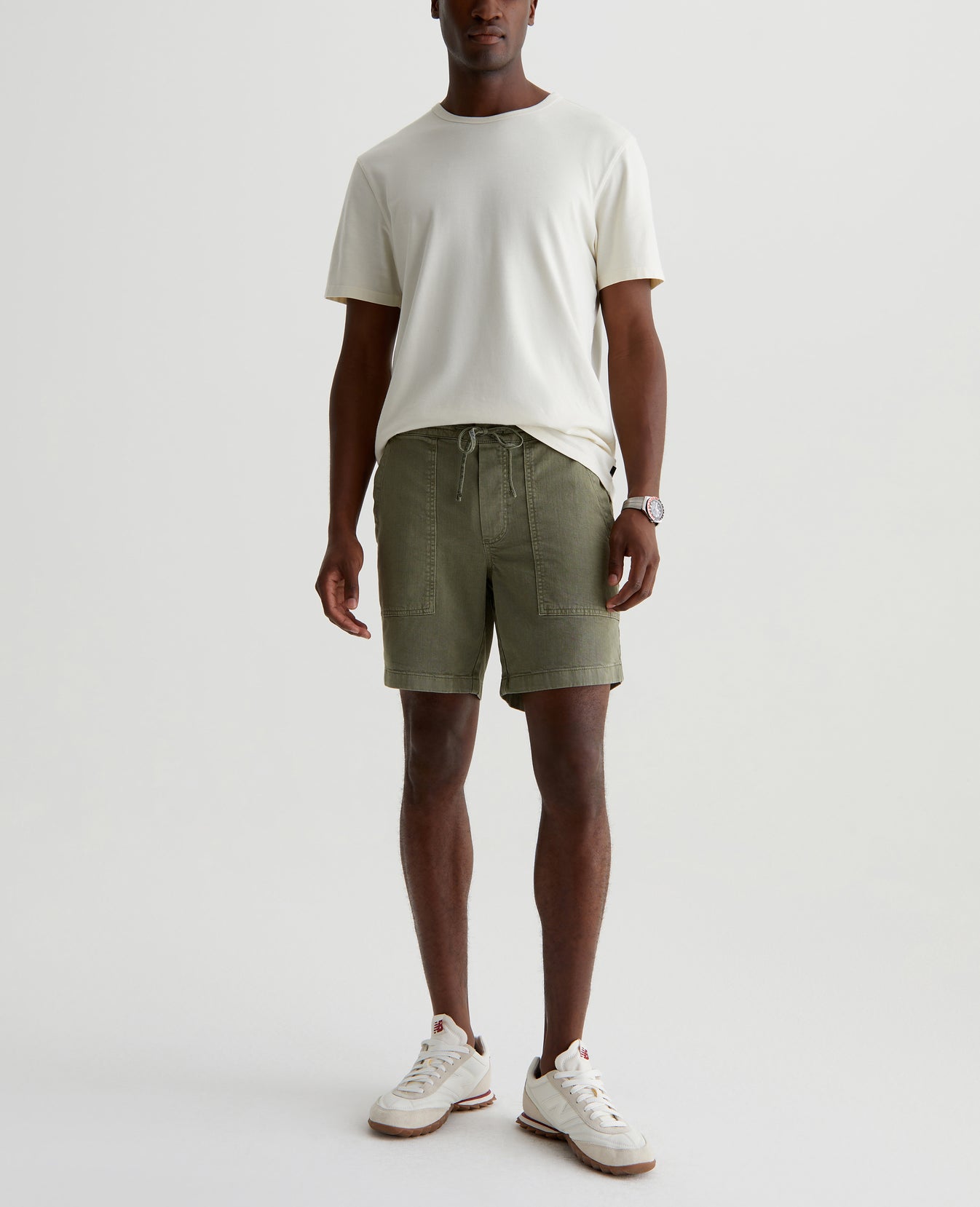 Wells Drawstring Short Sulfur Sea Moss Mens Bottom Photo 1
