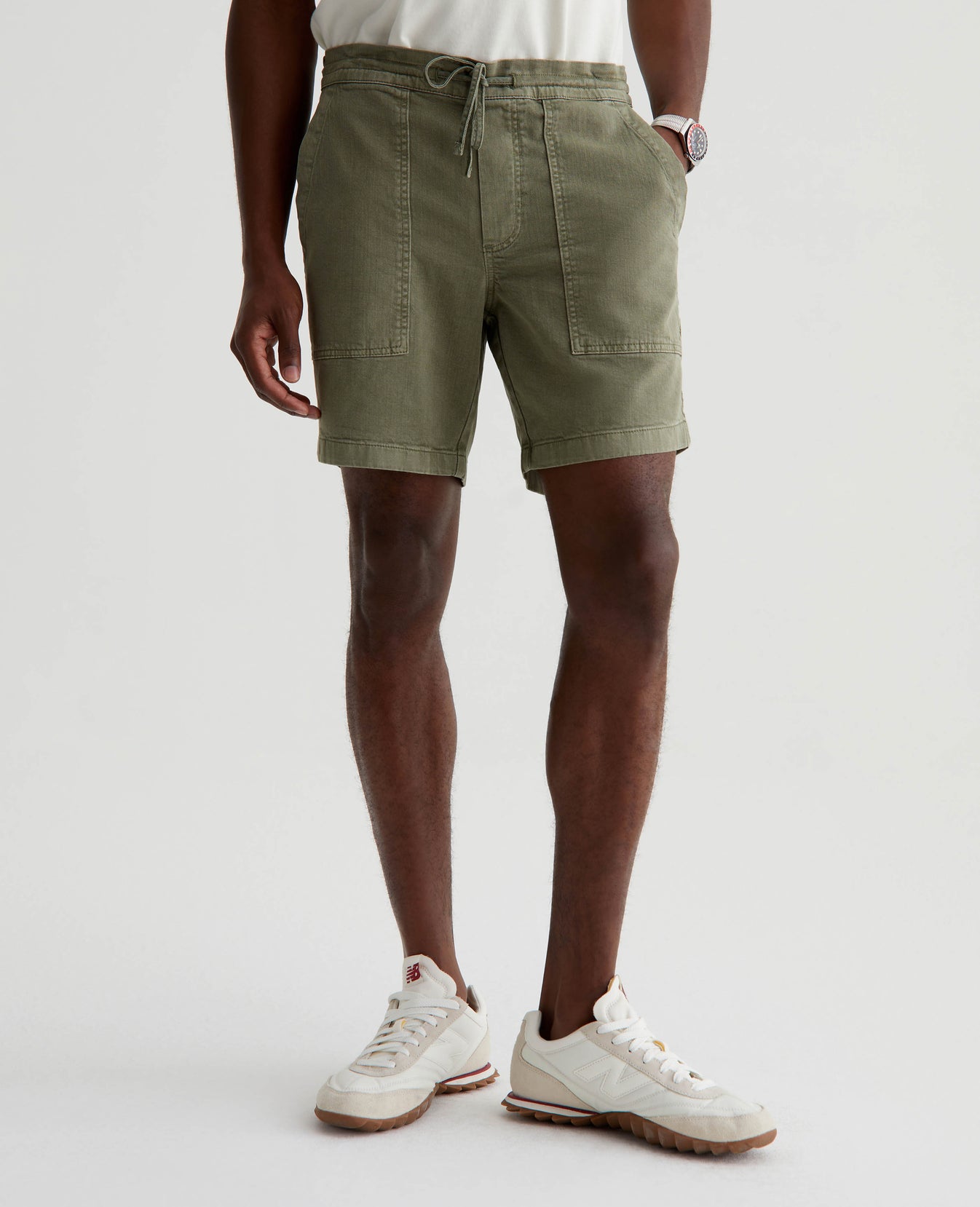 Wells Drawstring Short Sulfur Sea Moss Mens Bottom Photo 2