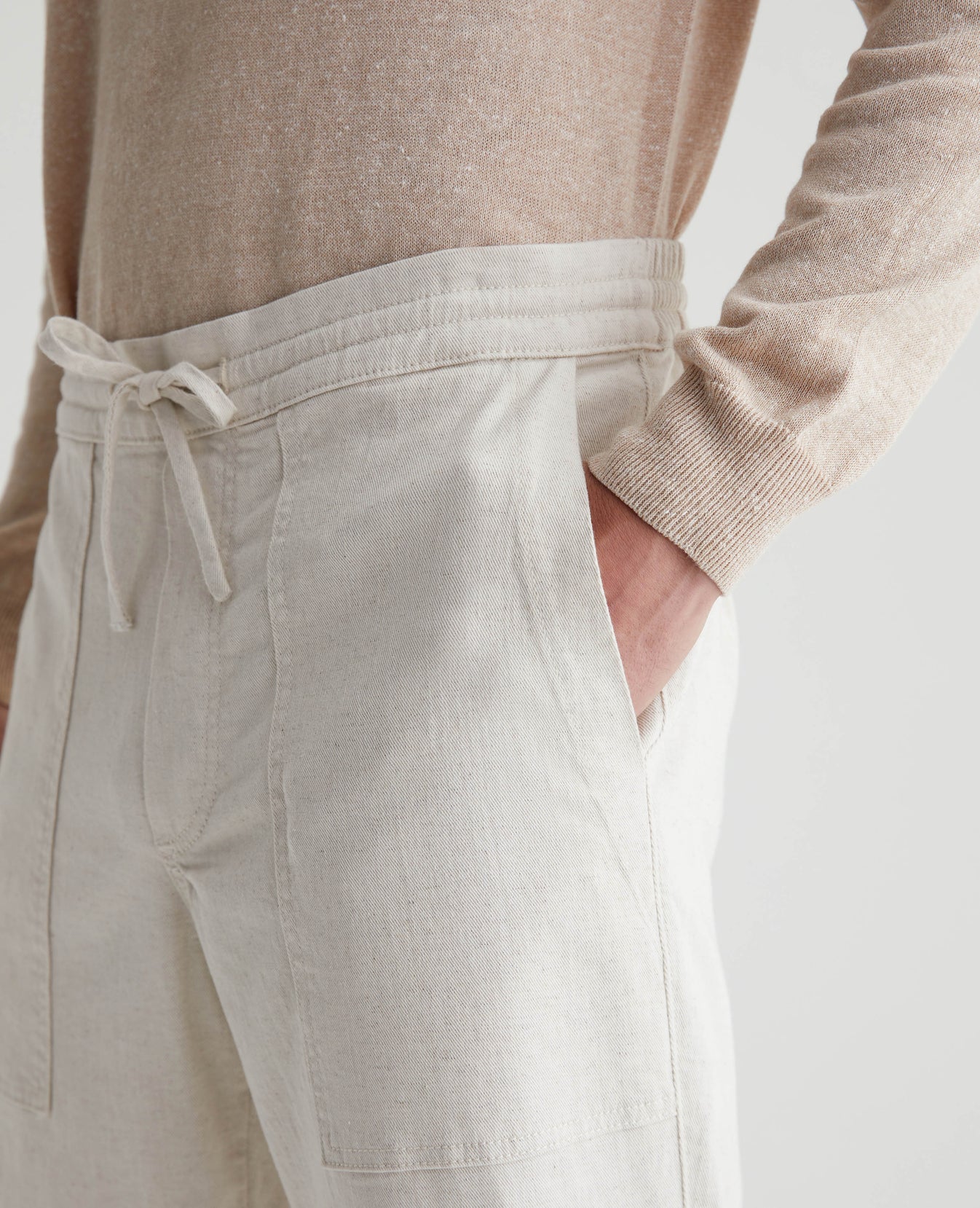 Wells Drawstring Natural Mens Bottom Photo 3