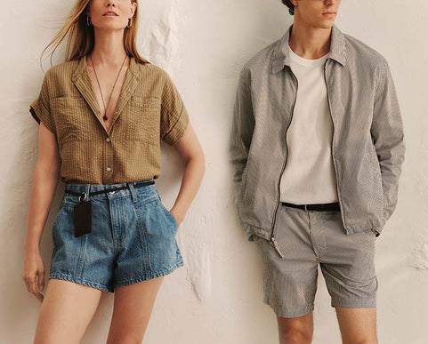 Two people wearing outfits