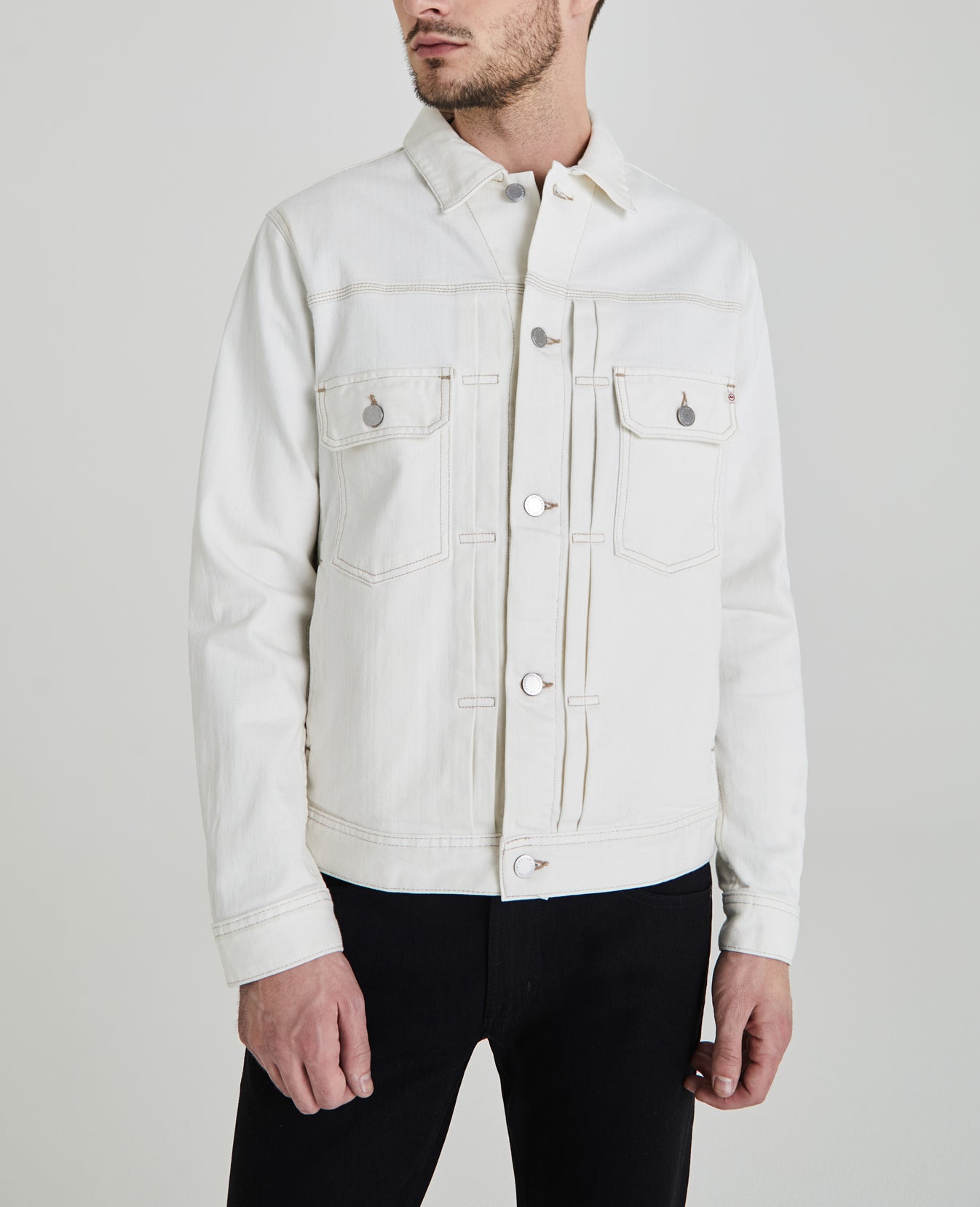 Omaha Jacket Moderne White Utilitarian Jean Jacket Men Tops Photo 1