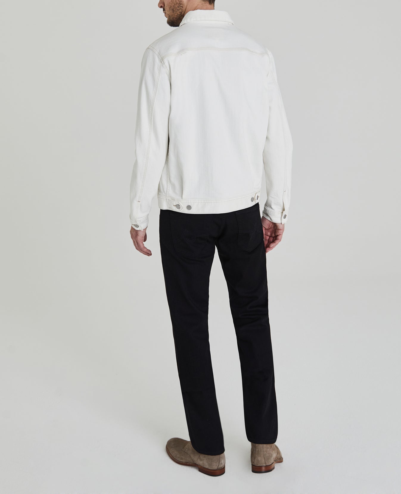 Omaha Jacket Moderne White Utilitarian Jean Jacket Men Tops Photo 6