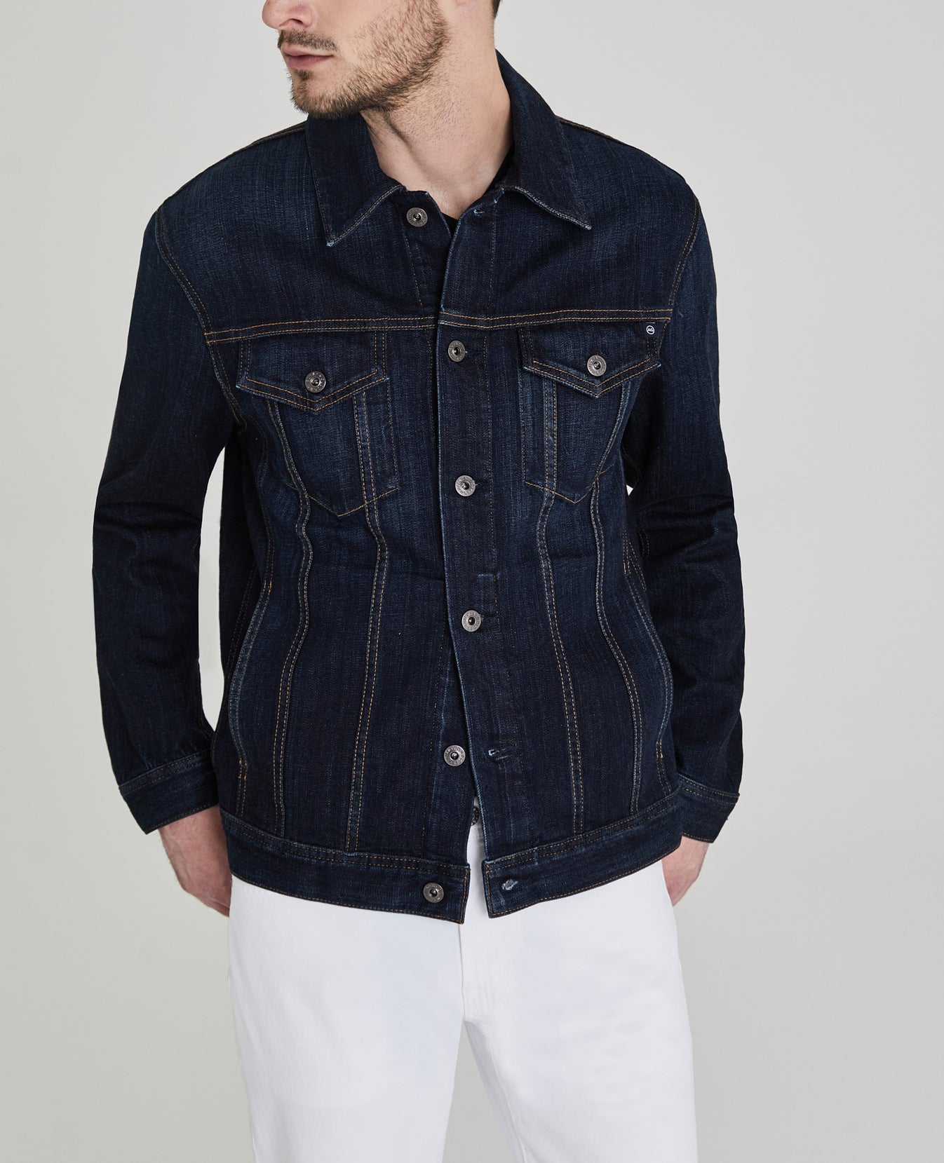 Dart Jacket Prevalence Cashmere Denim Classic Trucker Jacket Men Tops Photo 4