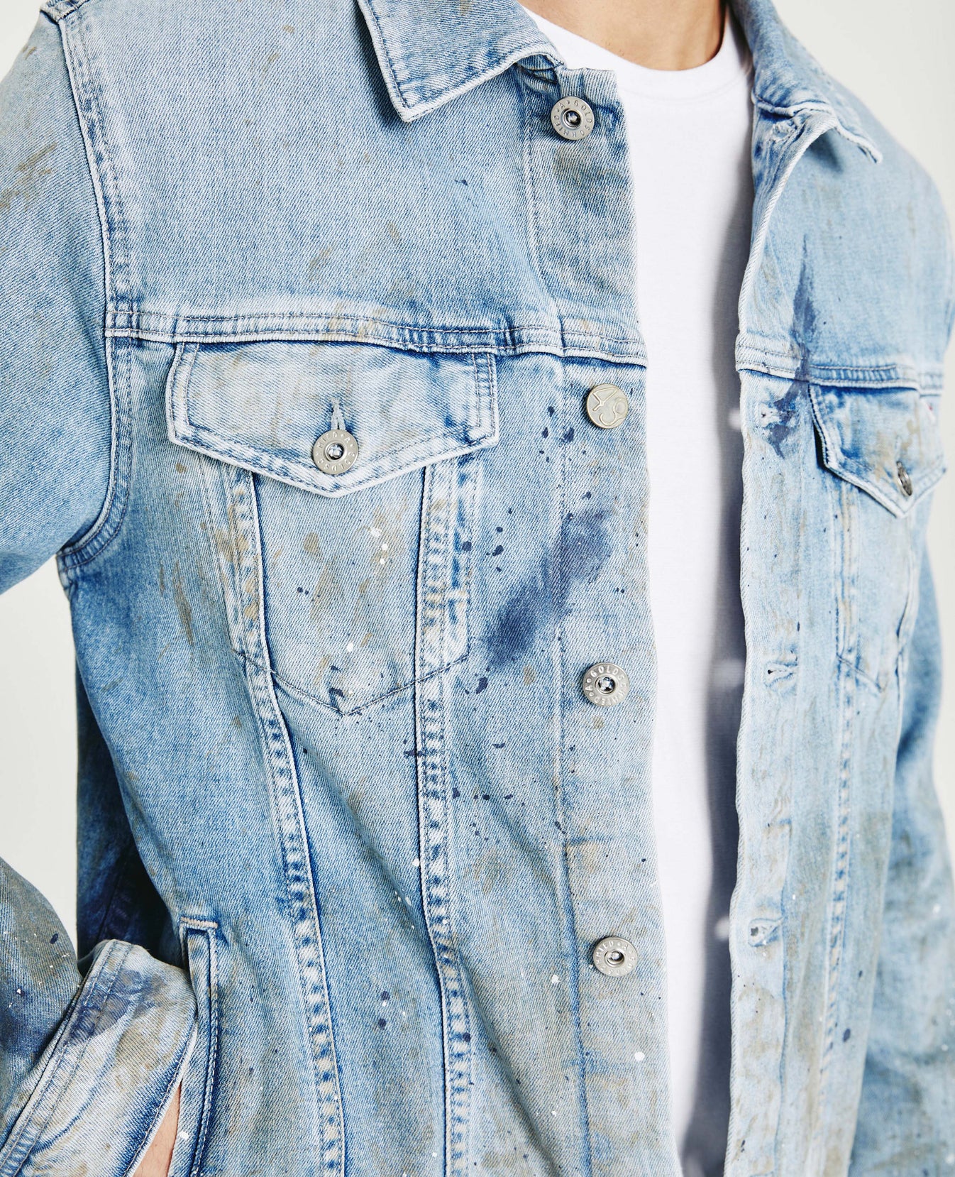 Dart Jacket 19 Years Petroglyph Painted Classic Trucker Jacket Men Tops Photo 1