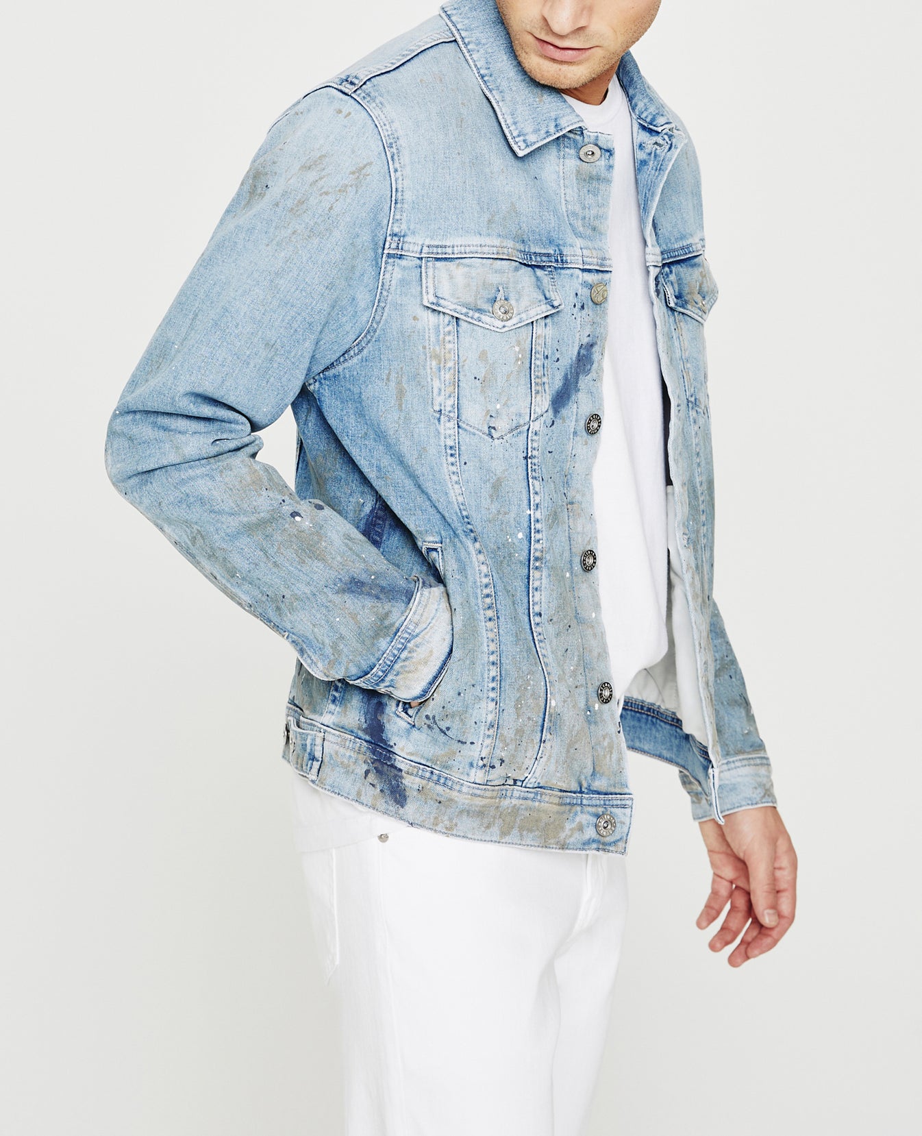 Dart Jacket 19 Years Petroglyph Painted Classic Trucker Jacket Men Tops Photo 6