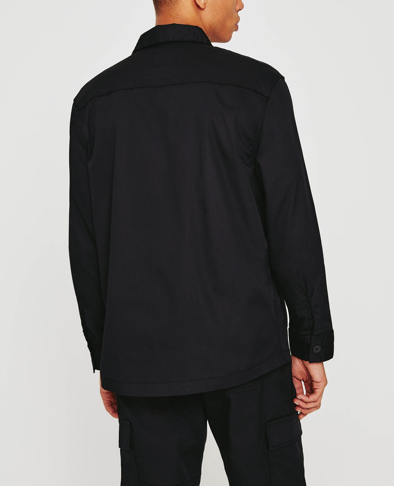 Lance Fatigue Pure Black Shirt Jacket Men Tops Photo 6