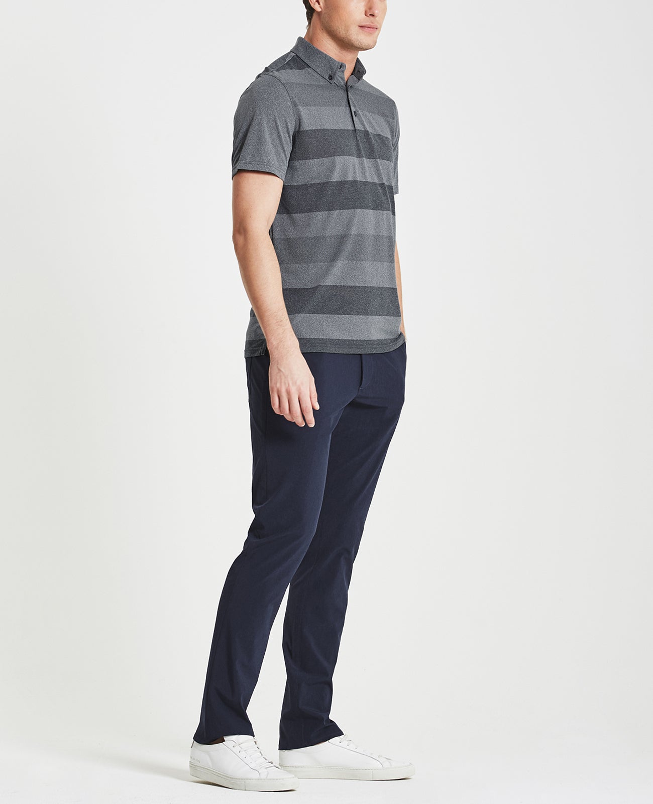 Hansen Stripe Polo Naval Blue Green Label Collection Men Tops Photo 3