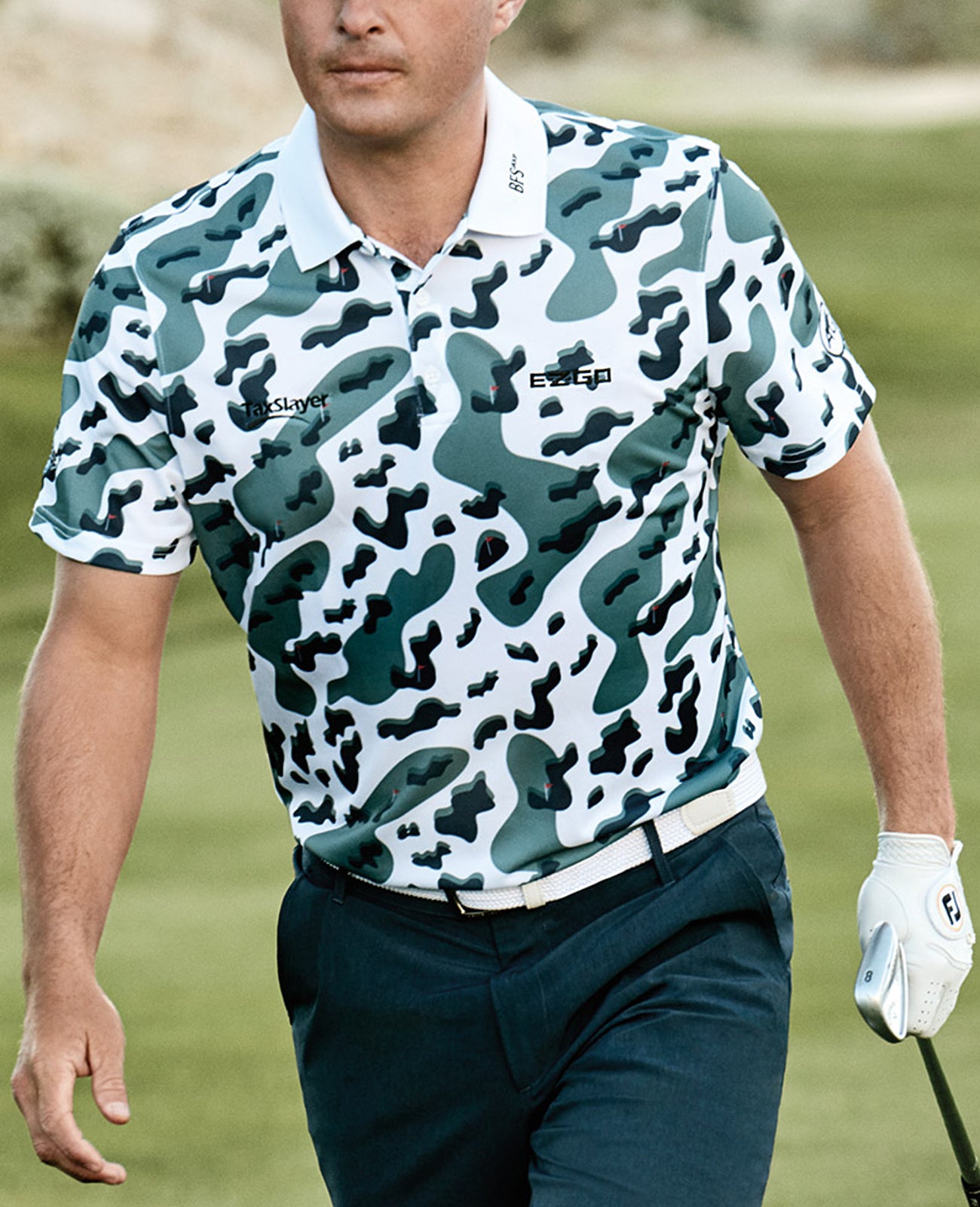 Aerial Polo Aerial Camo Print - Bright White Green Label Collection Men Tops Photo 2