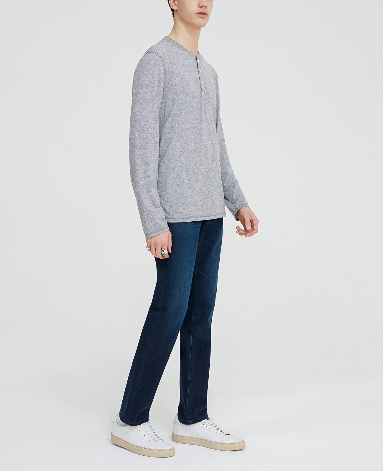 Mens Clyde Henley Heather Grey