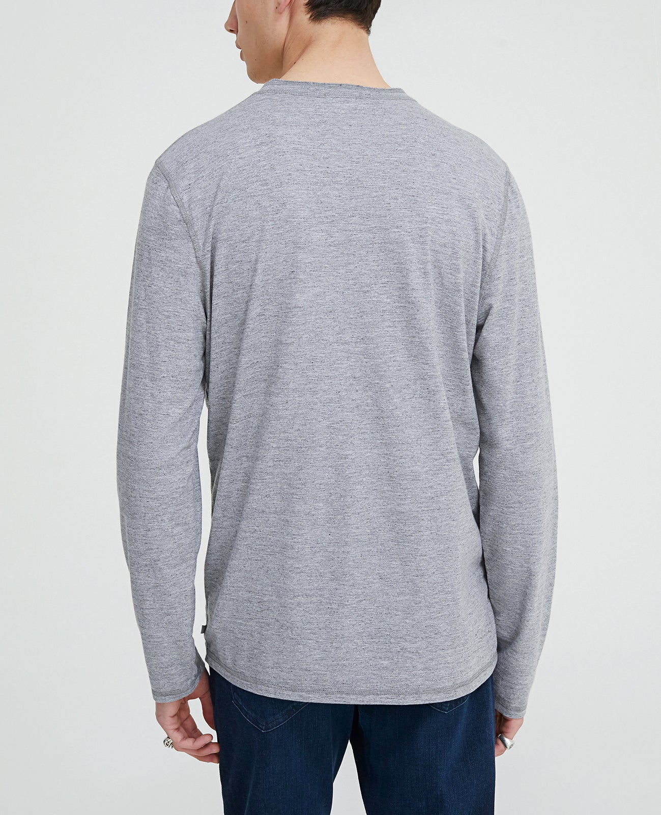 Clyde Henley Heather Grey Long Sleeve Henley Men Tops Photo 3