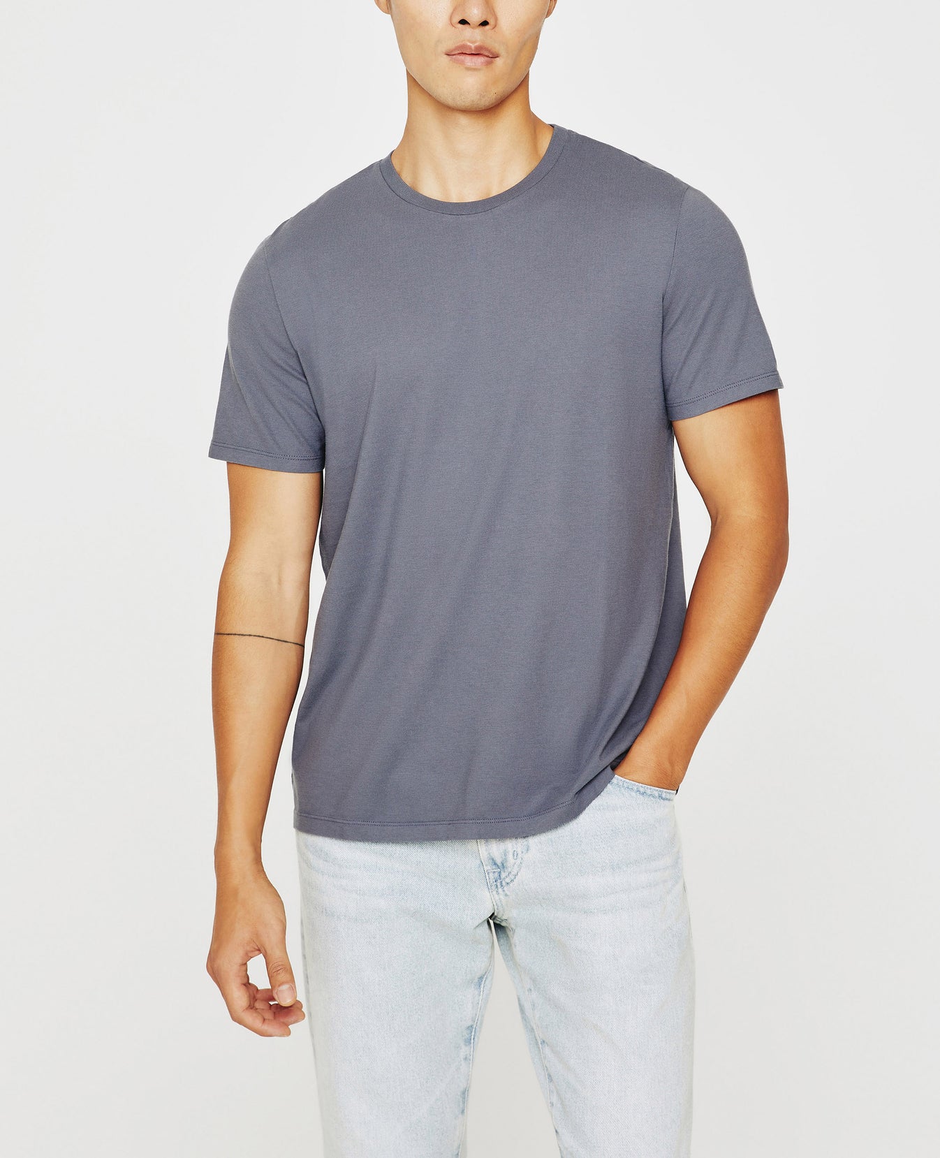 Bryce Crew Slate Sky Classic Crew Neck Men Top Photo 2