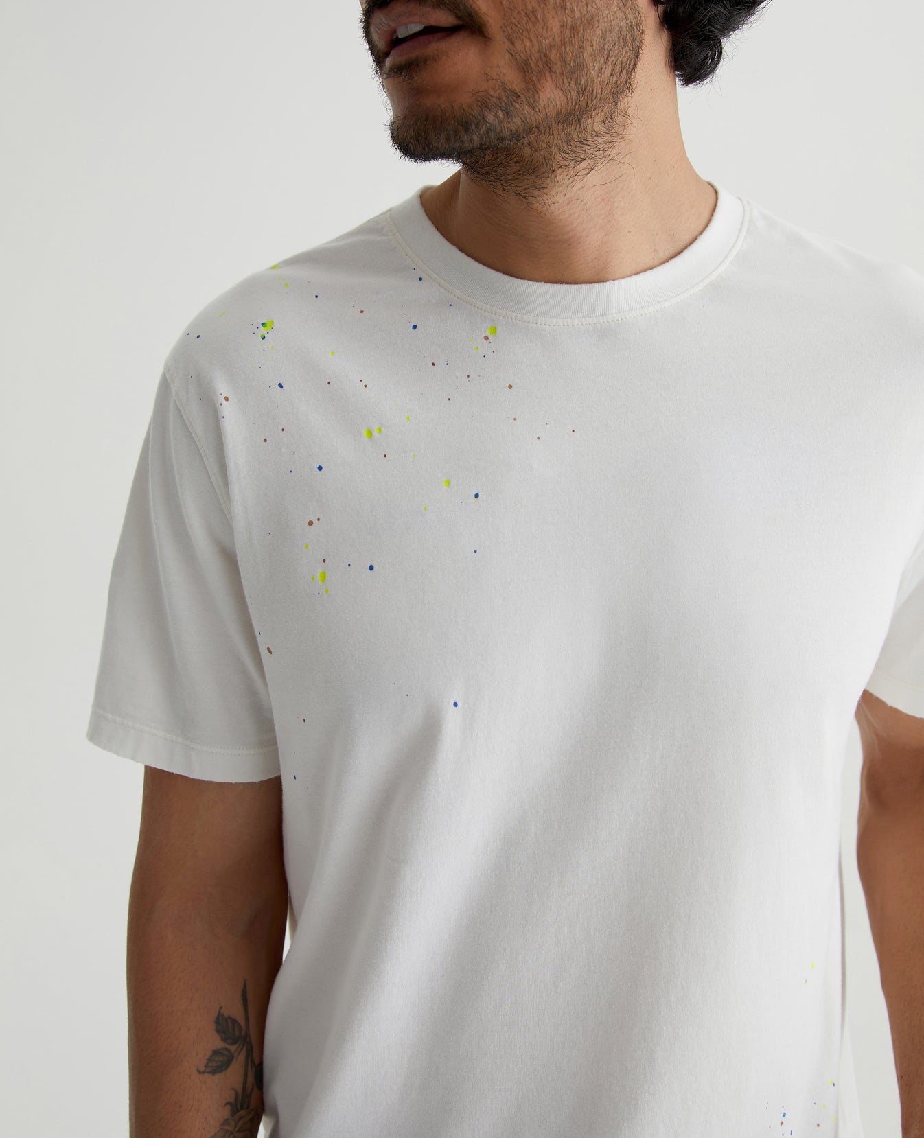 Bryce Crew Stone Dot White Multi Mens Top Photo 3