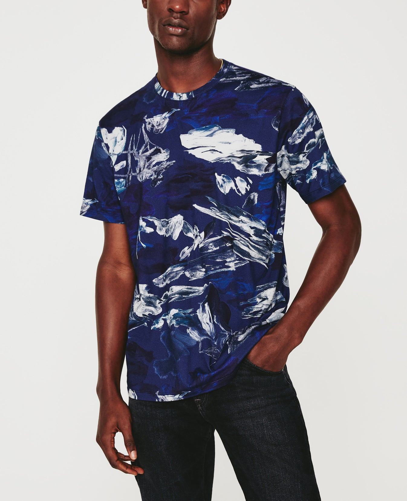 Bryce Crew Garden Camo Navy Multi Mens Top Photo 1