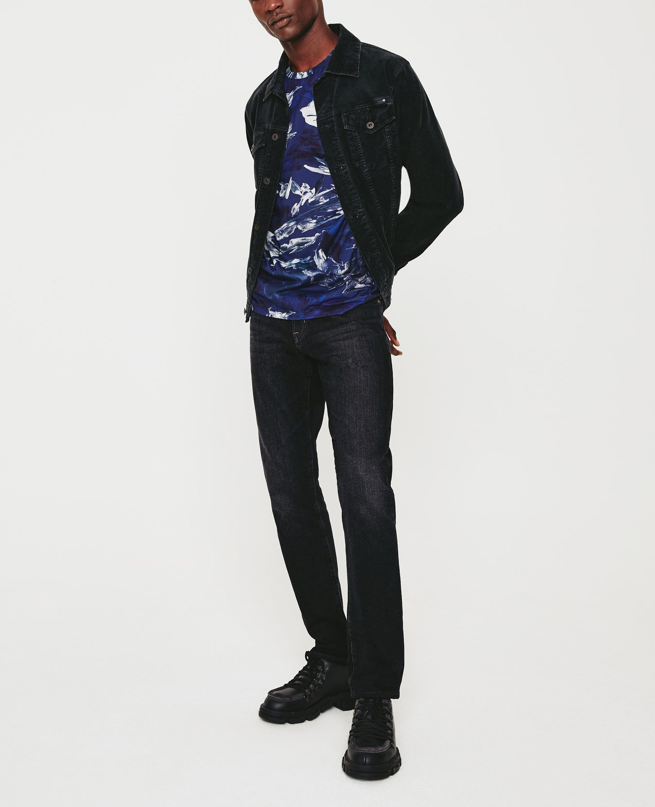 Bryce Crew Garden Camo Navy Multi Mens Top Photo 2