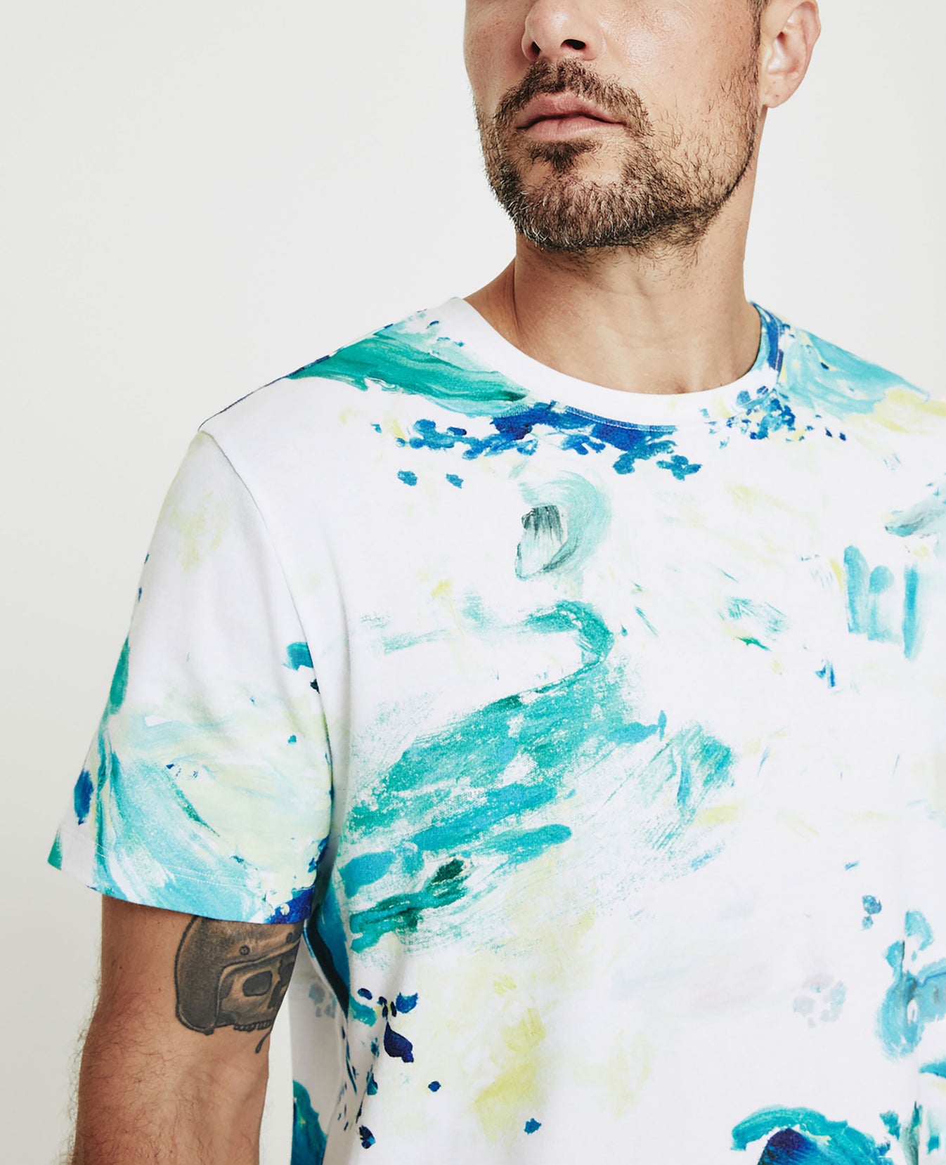 Bryce Crew Garden Paint Multicolor Classic Fit Crew Neck Men Tops Photo 2