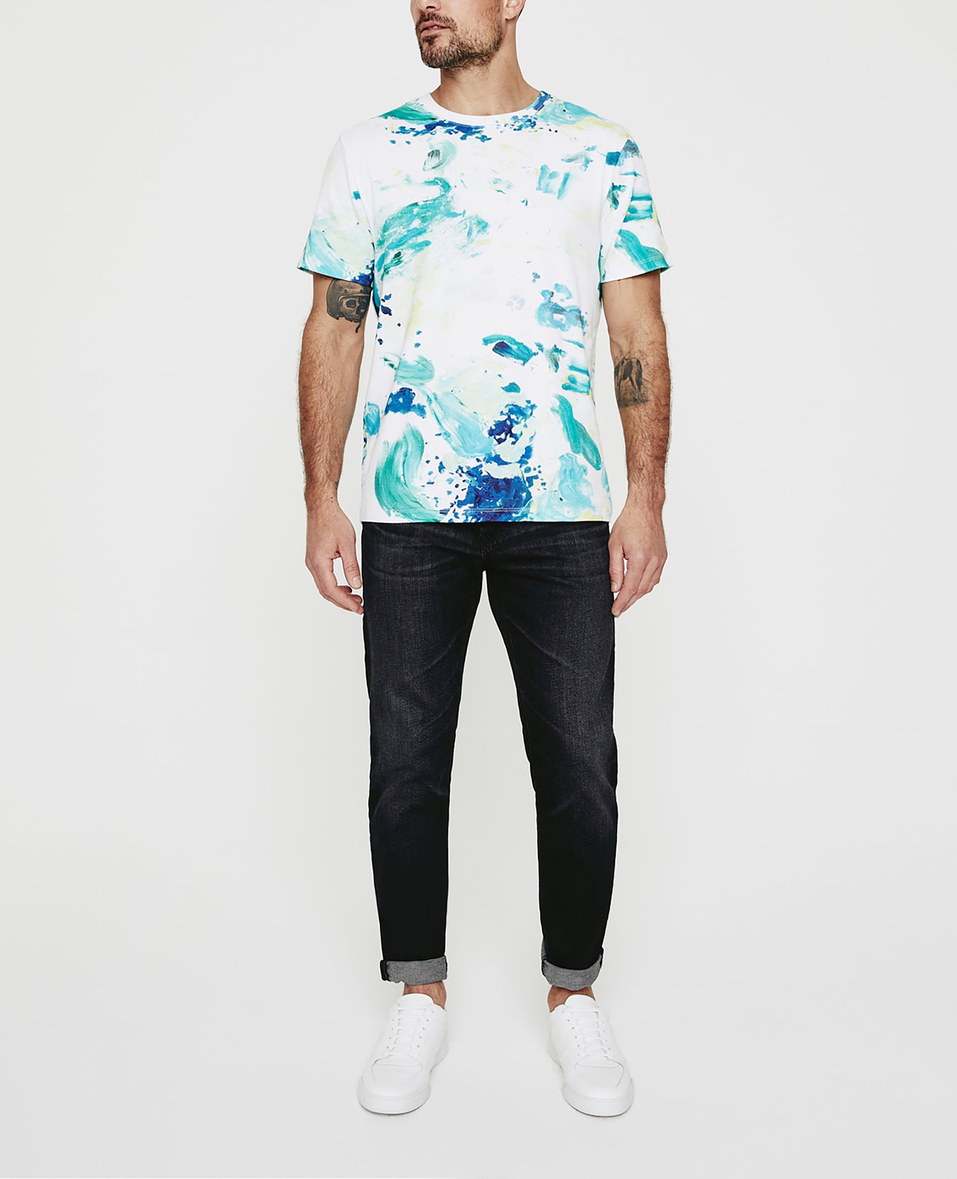 Bryce Crew Garden Paint Multicolor Classic Fit Crew Neck Men Tops Photo 3