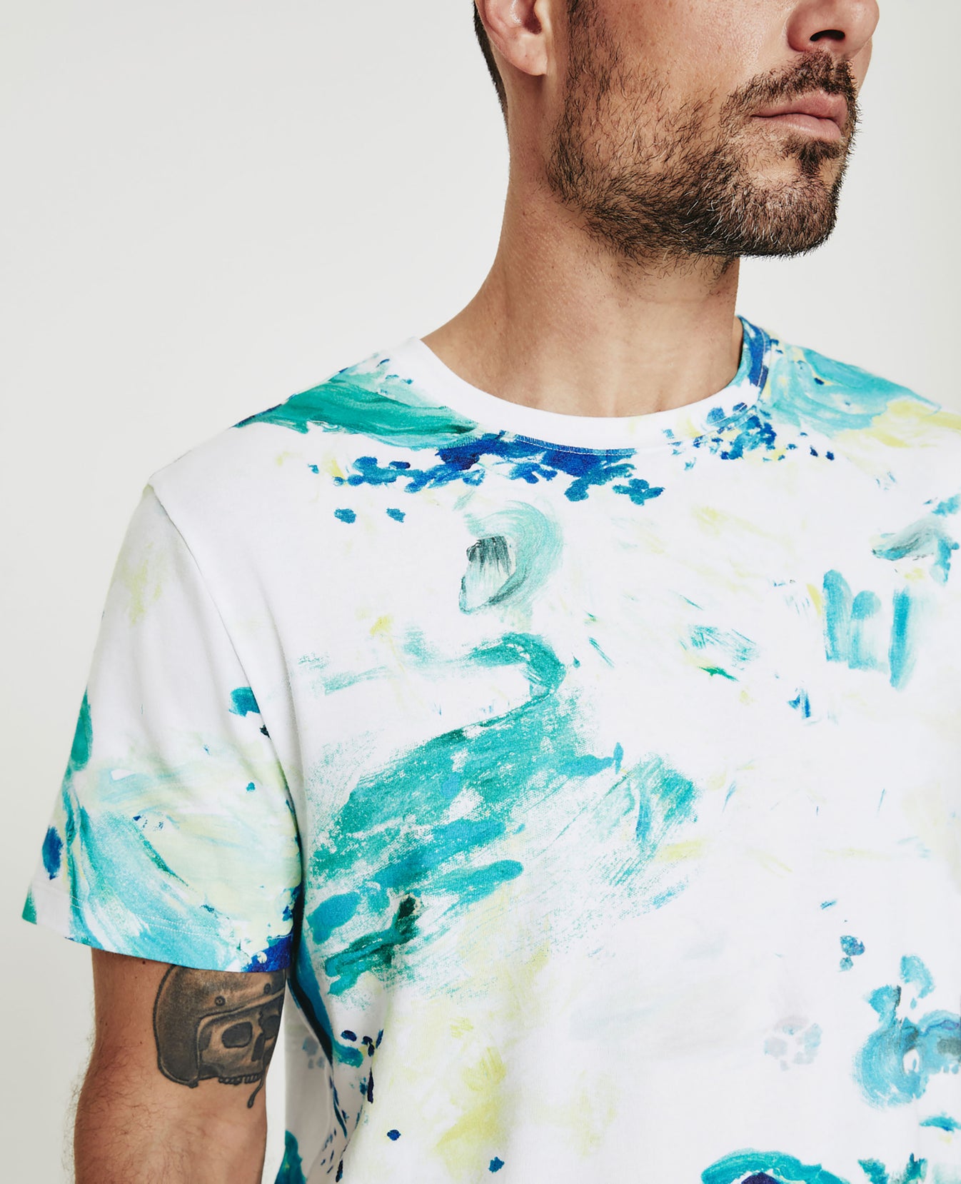 Bryce Crew Garden Paint Multicolor Classic Fit Crew Neck Men Tops Photo 4