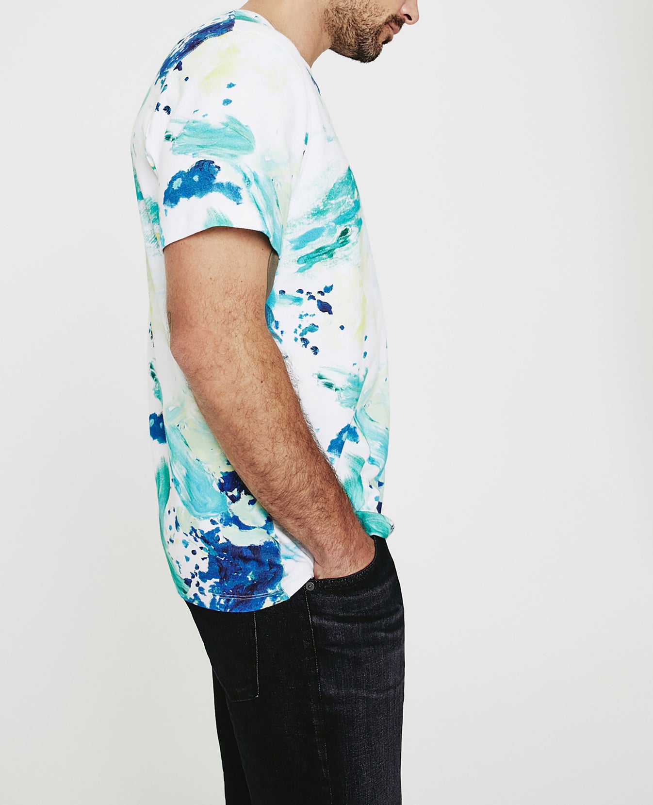 Bryce Crew Garden Paint Multicolor Classic Fit Crew Neck Men Tops Photo 6