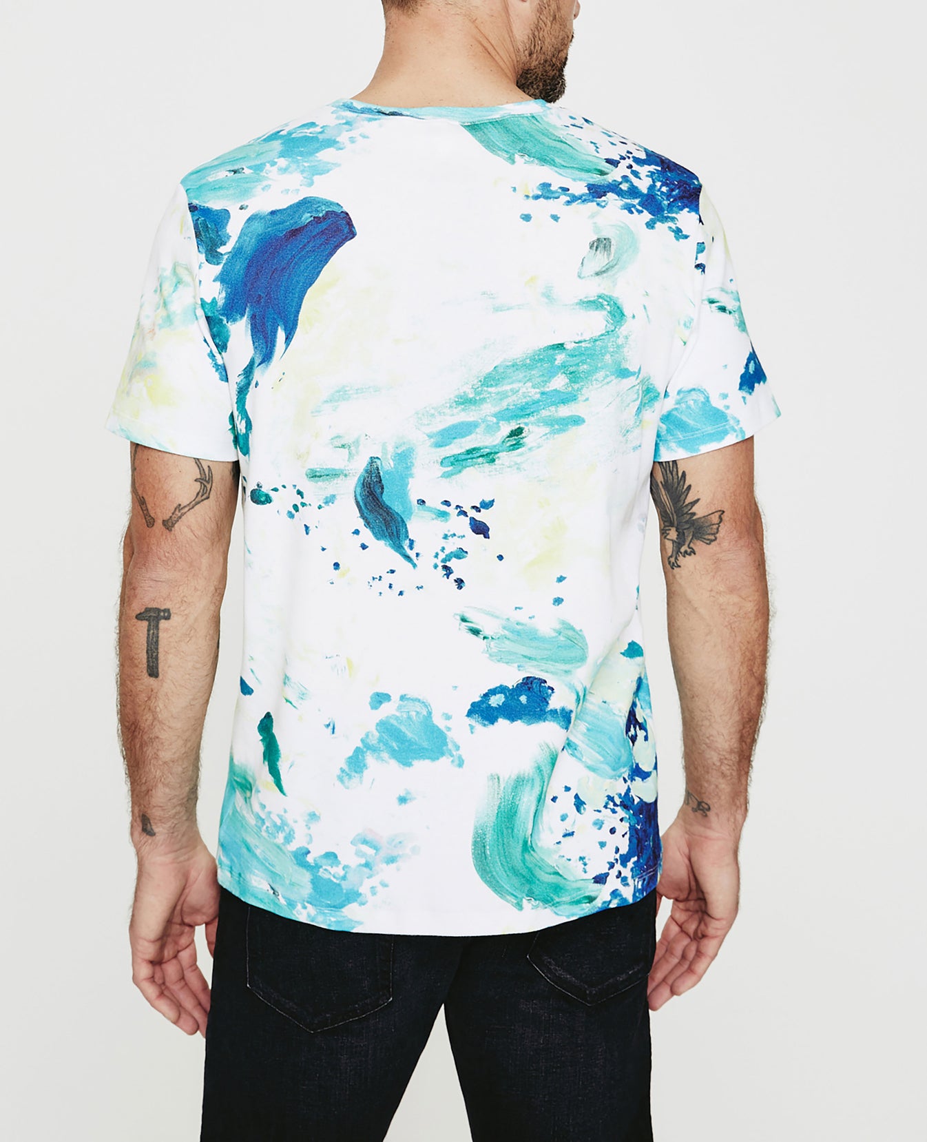 Bryce Crew Garden Paint Multicolor Classic Fit Crew Neck Men Tops Photo 6