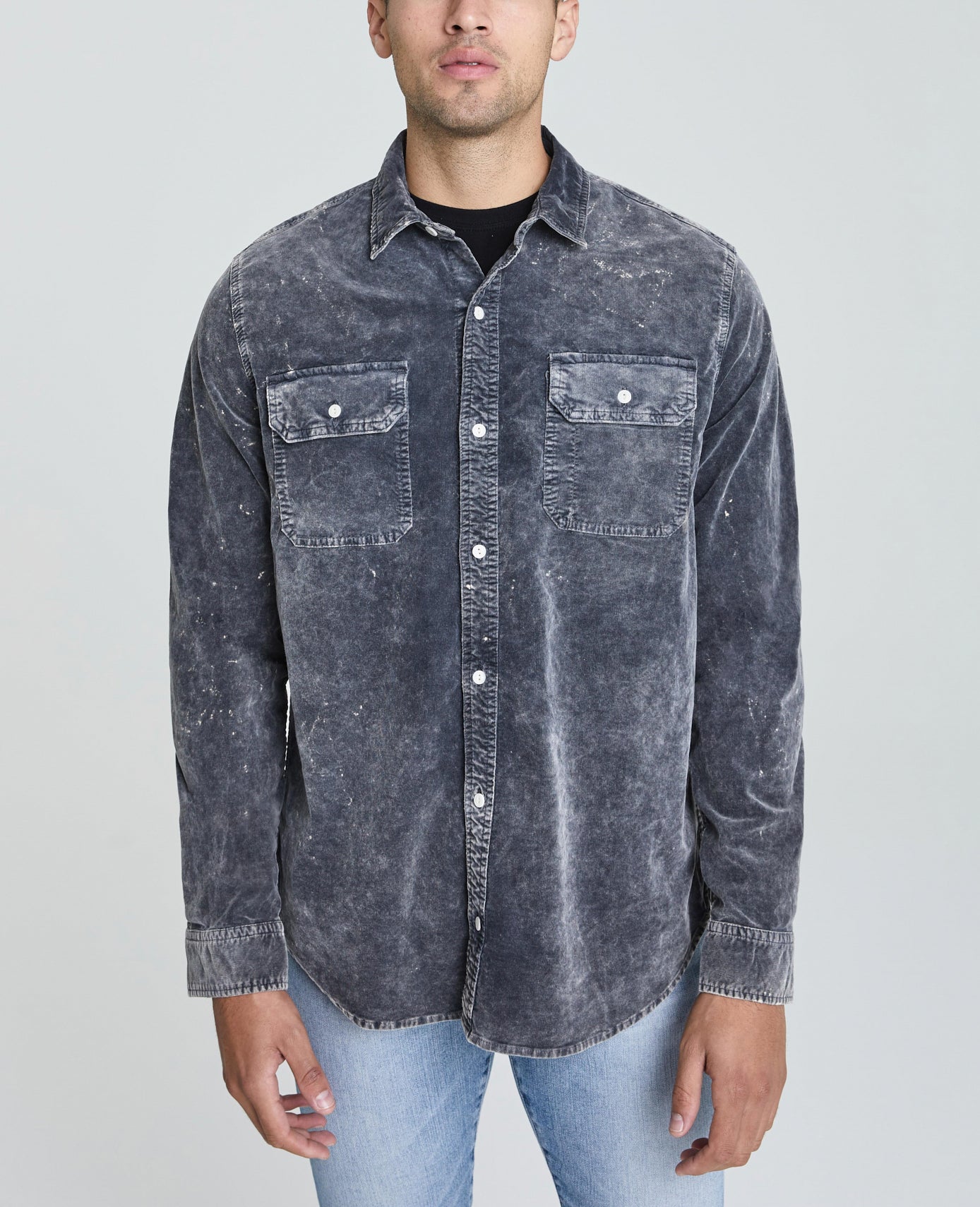 Benning Utility Shirt Atomized Charcoal Velvet Corduroy Men Tops Photo 1