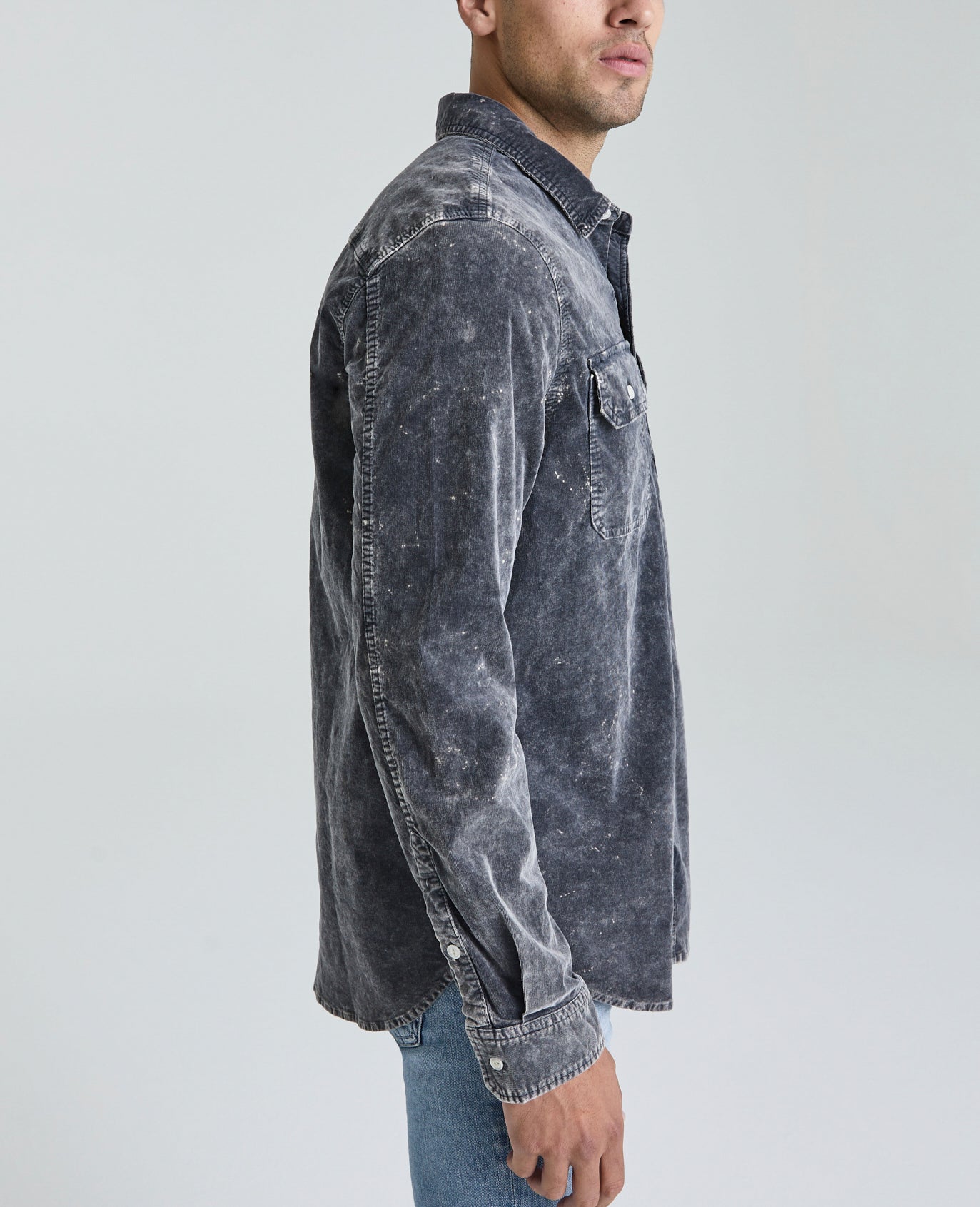 Benning Utility Shirt Atomized Charcoal Velvet Corduroy Men Tops Photo 2