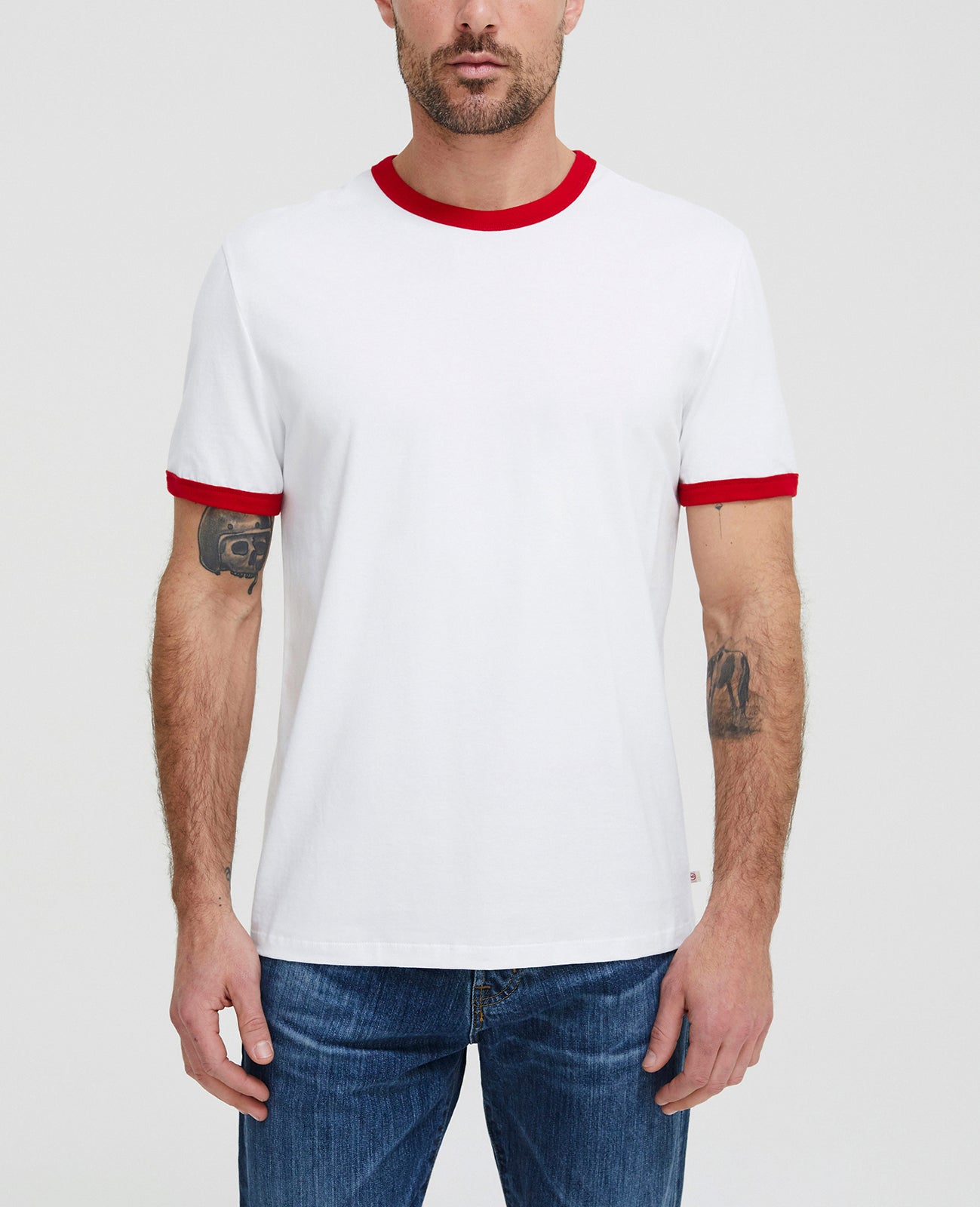Anders Ringer Tee True White/Clever Red Short Sleeve Tee Men Tops Photo 1