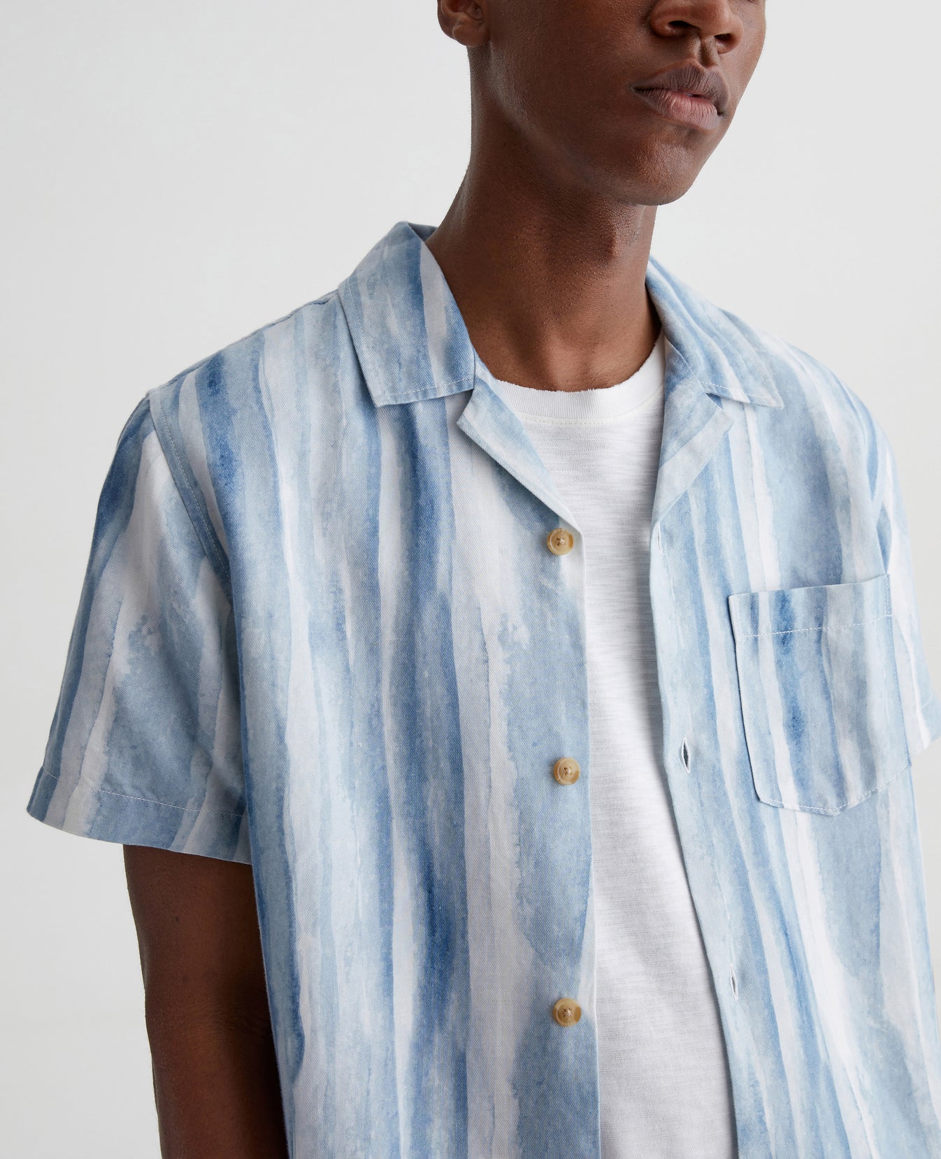 Foster Shirt Brush Strokes Clear Skies Mens Top Photo 4