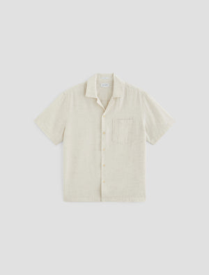 Foster Short Sleeve Shirt Oatmeal Relaxed Fit Camp Shirt Men Top Photo 9
